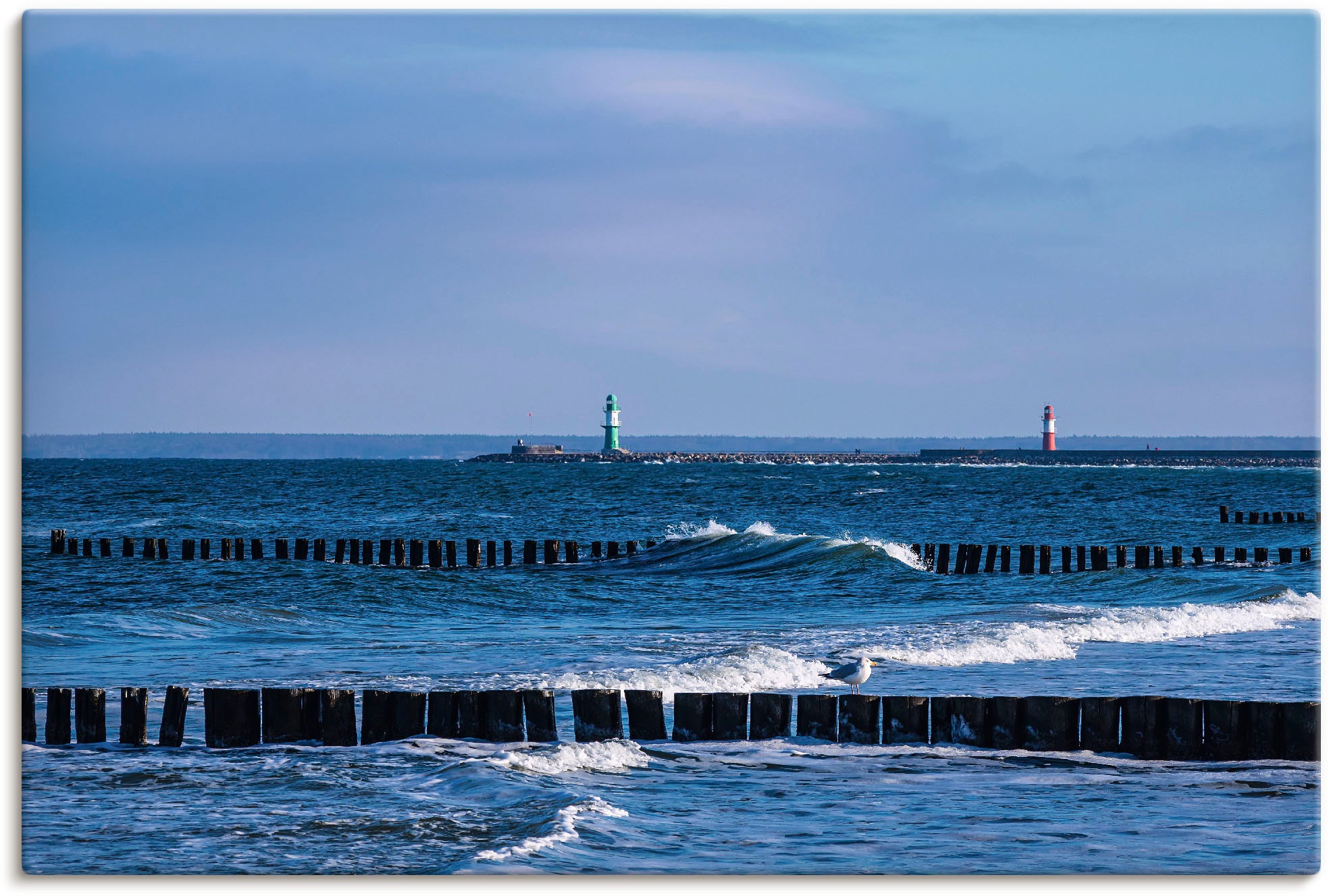 Artland Wandbild "Mole und Buhnen in Warnemünde II", Meer Bilder, (1 St.), günstig online kaufen