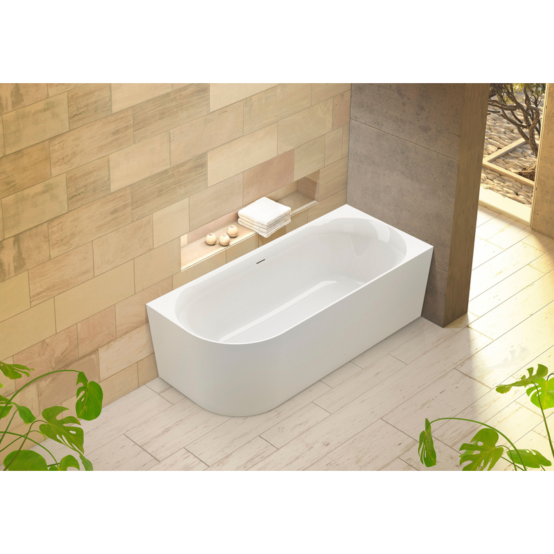 OTTOFOND Badewanne »Mince Corner XS links 155 cm weiß« Höhe 60 cm ergonomisch geformt mit Ablaufstöpsel verstellbare Füße inkl. Ablaufgarnitur,...