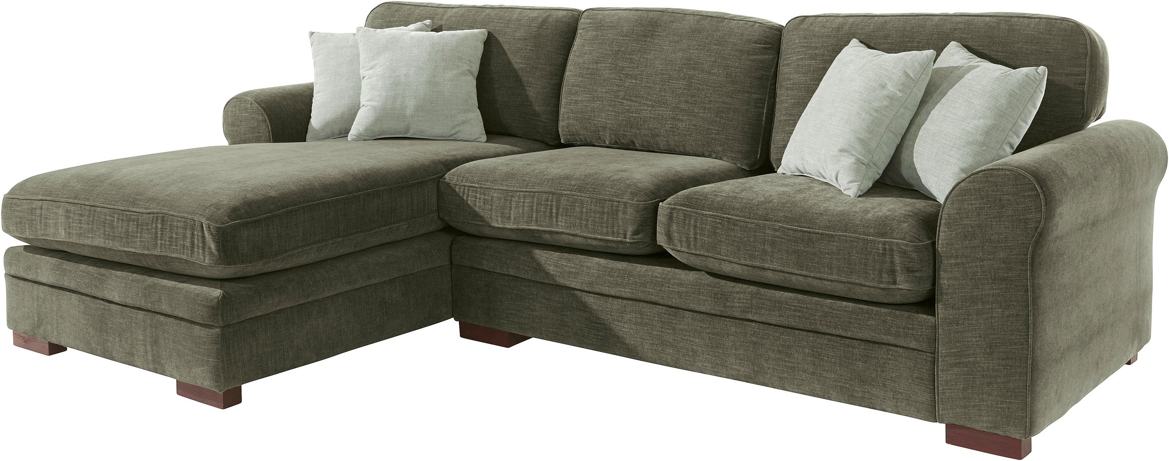 Home affaire Ecksofa »Broughton L-Form«, weicher Sitzkomfort, incl. 4 Zierkissen, Keder