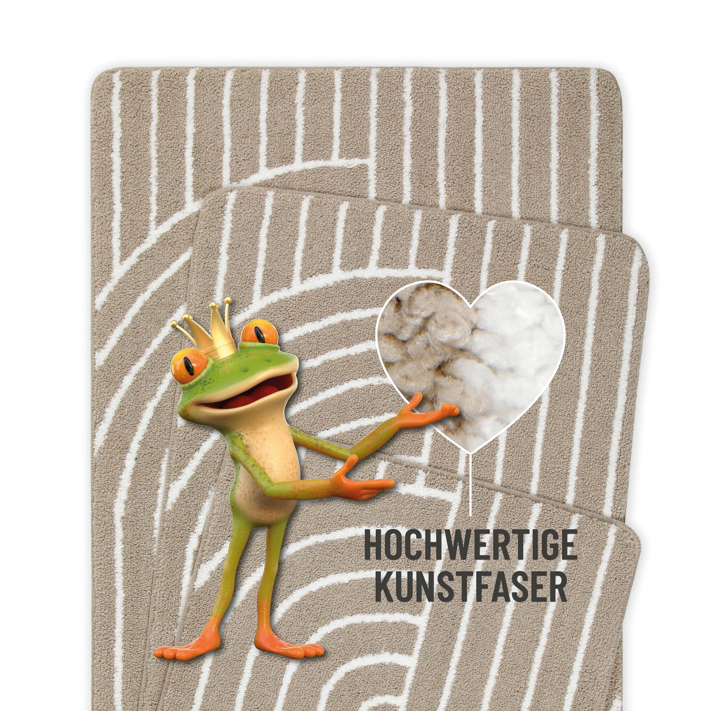 Wecon home Basics Badematte »Hilda«, waschbar, rutschfest, strapazierfähig, pflegeleicht mit Retro Muster