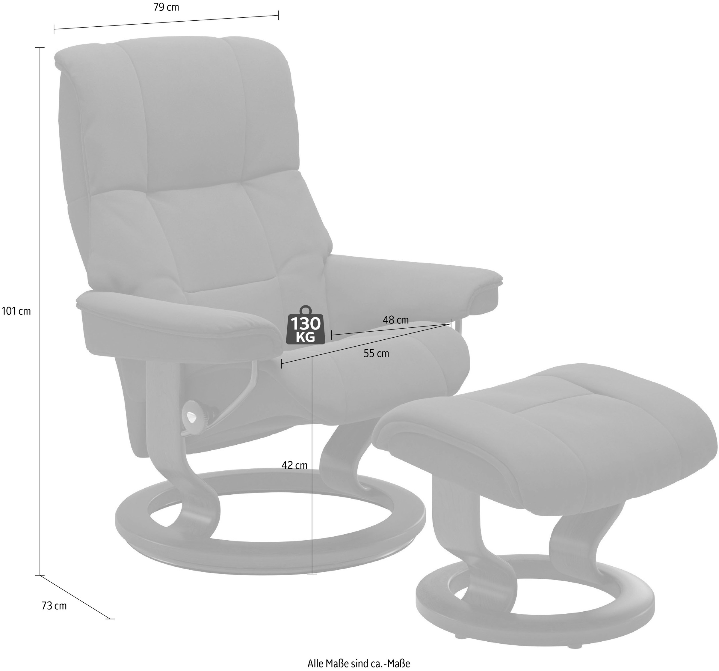 Stressless® Relaxsessel »Mayfair«, mit Classic Base, Größe S, M & L, Gestell Braun