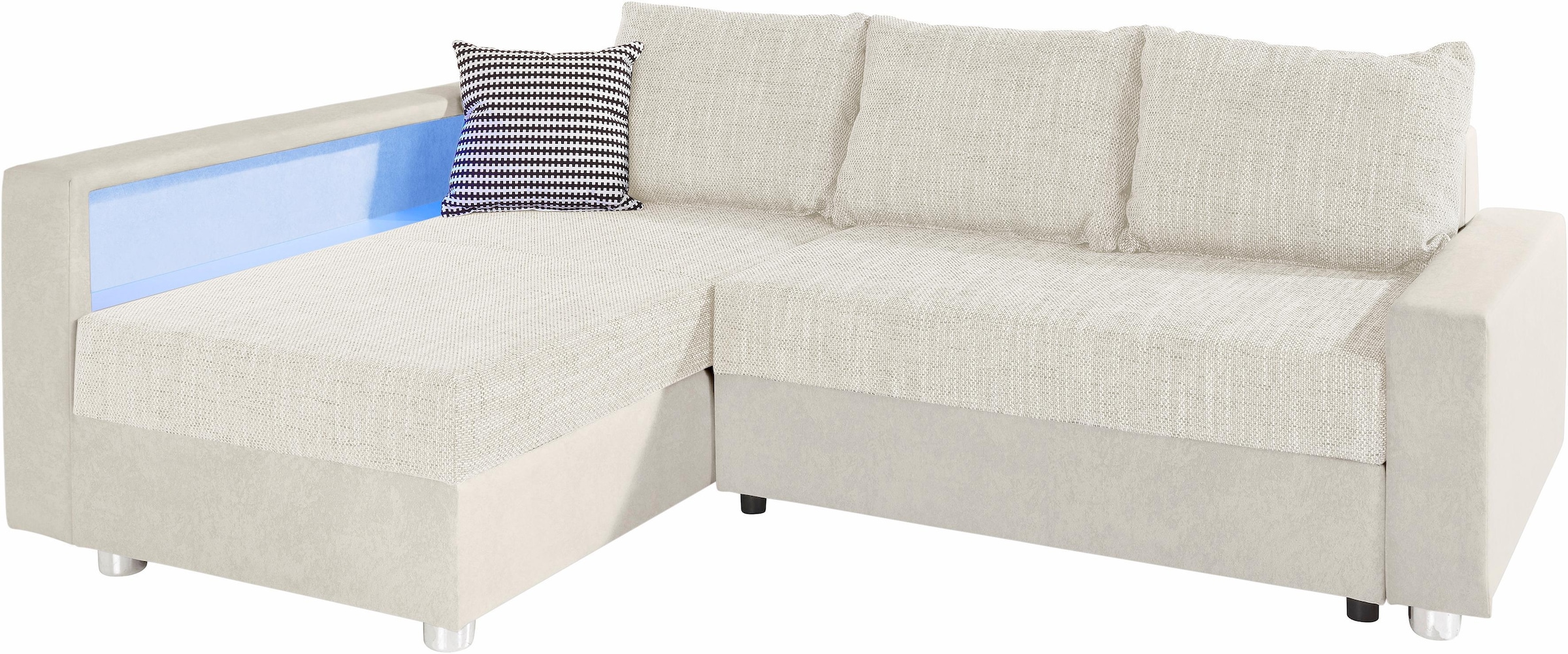 COLLECTION AB Ecksofa »Relax L-Form«, inklusive Bettfunktion, Federkern, wahlweise mit RGB-LED-Beleuchtung