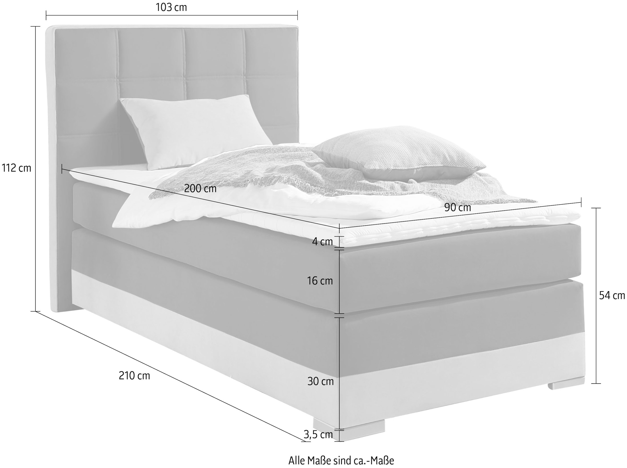 Home affaire Boxspringbett inklusive Topper und Wendekissen