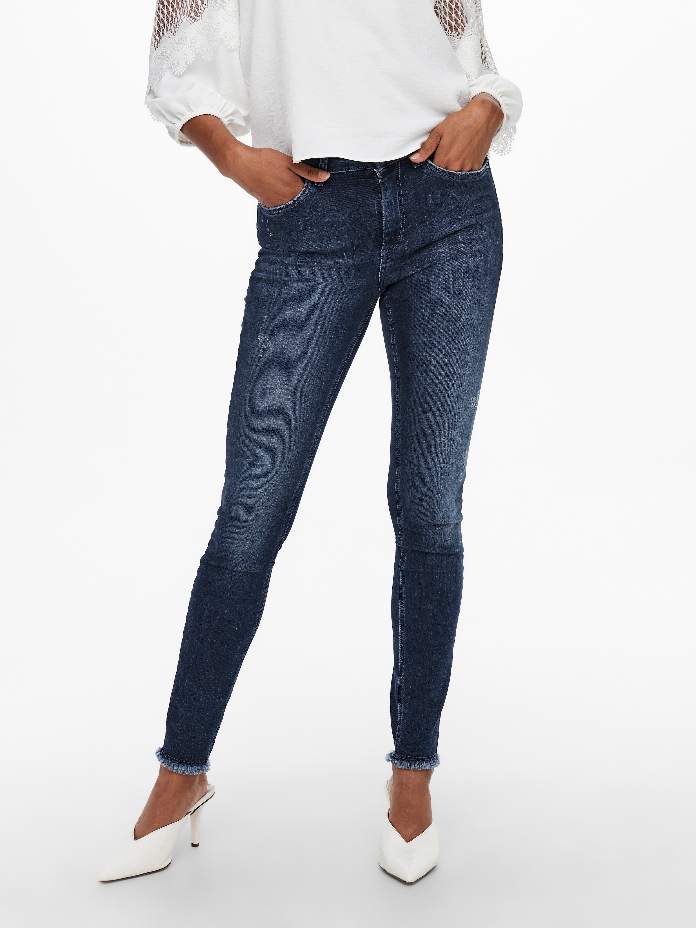 ONLY Skinny-fit-Jeans »ONLBLUSH LIFE MID SK ANK RAW«