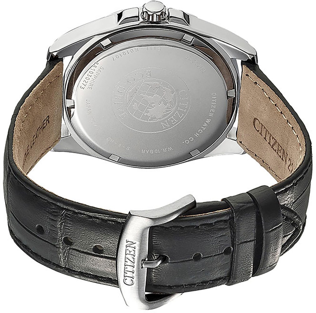 Citizen Solaruhr, Armbanduhr, Herrenuhr, Datum, Saphirglas, Lederarmband
