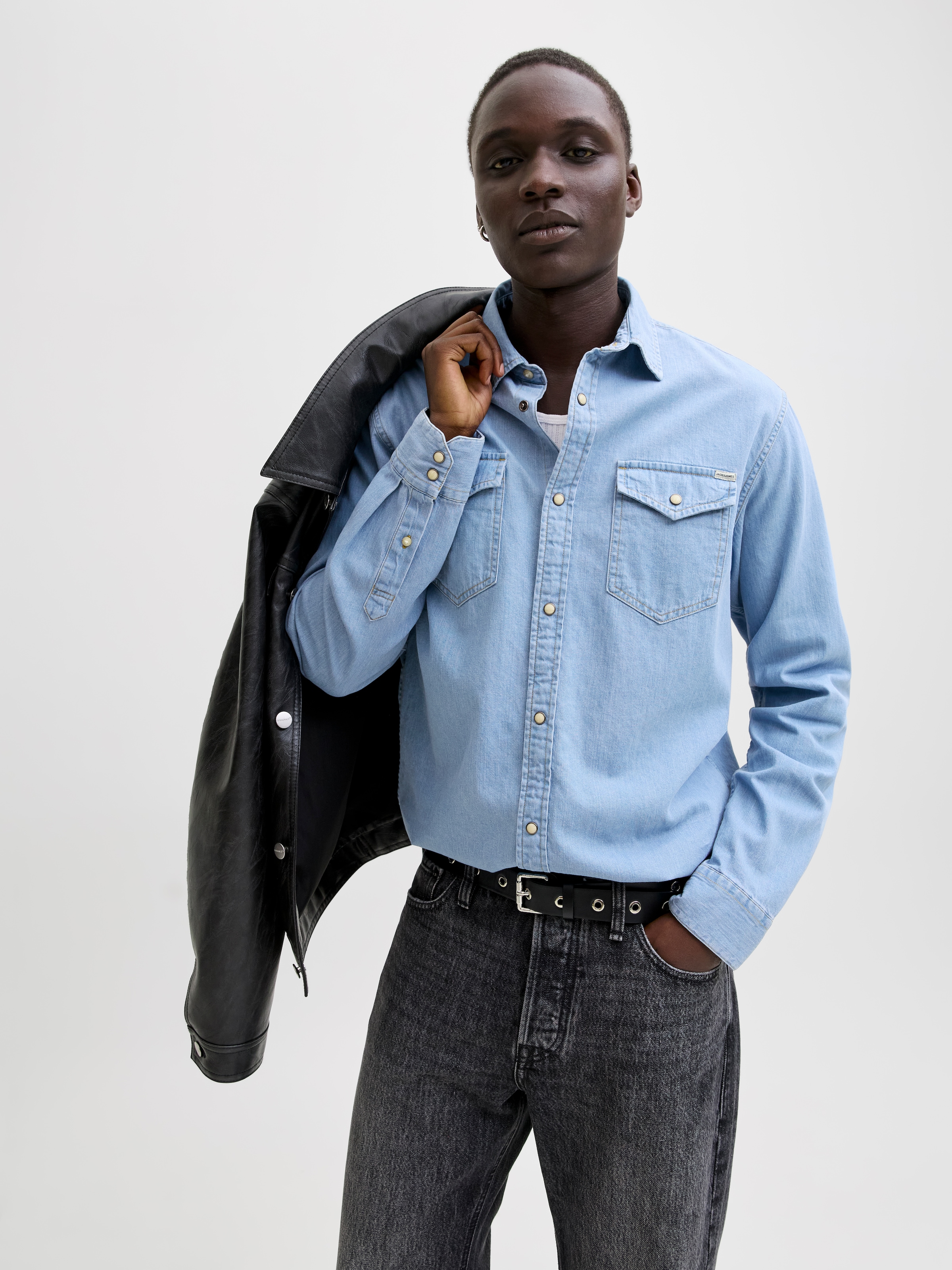 Jack & Jones Langarmhemd »JJESHERIDAN SHIRT L/S NOOS« mit angesetzter Brusttasche