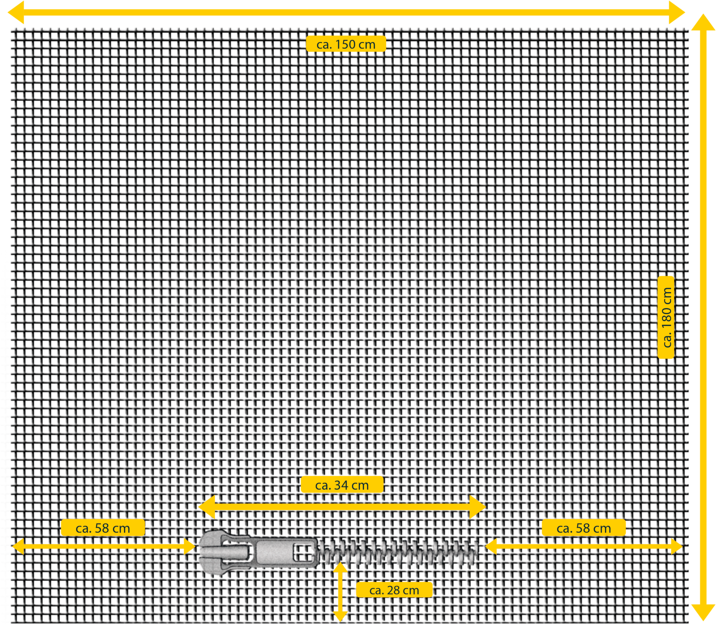 SCHELLENBERG Fliegengitter-Gewebe »für Dachfenster mit Reißverschluss«, Insektenschutz ohne bohren, 150 x 180 cm, anthrazit