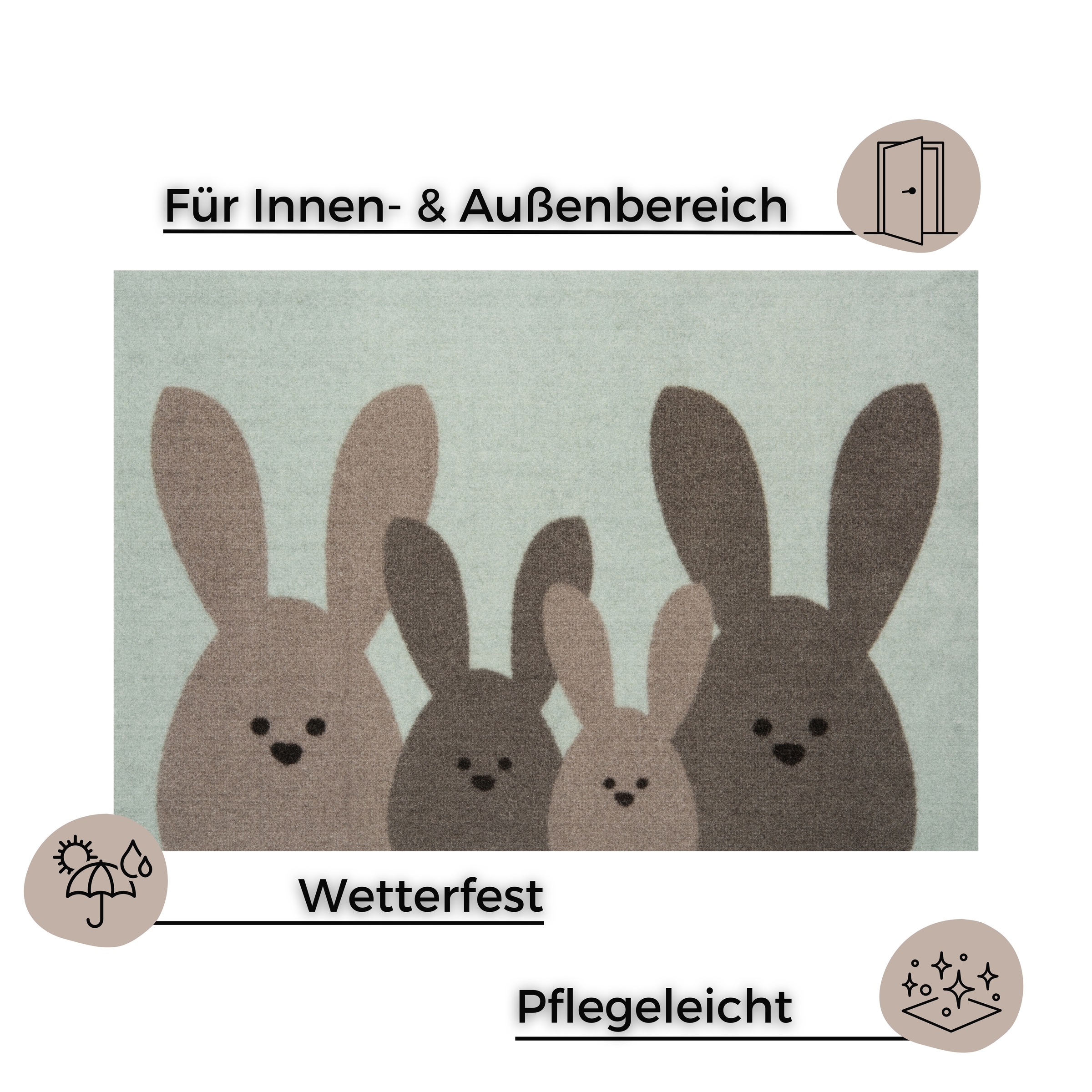 HANSE Home Fußmatte »Bunny Family«, rechteckig, 7 mm Höhe, Schmutzfangmatte günstig online kaufen