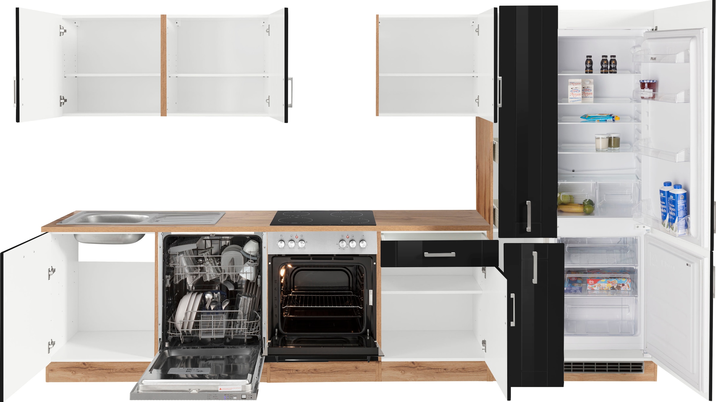 KOCHSTATION Küchenzeile »KS-Tinnum«, ohne E-Geräte, Breite 330 cm