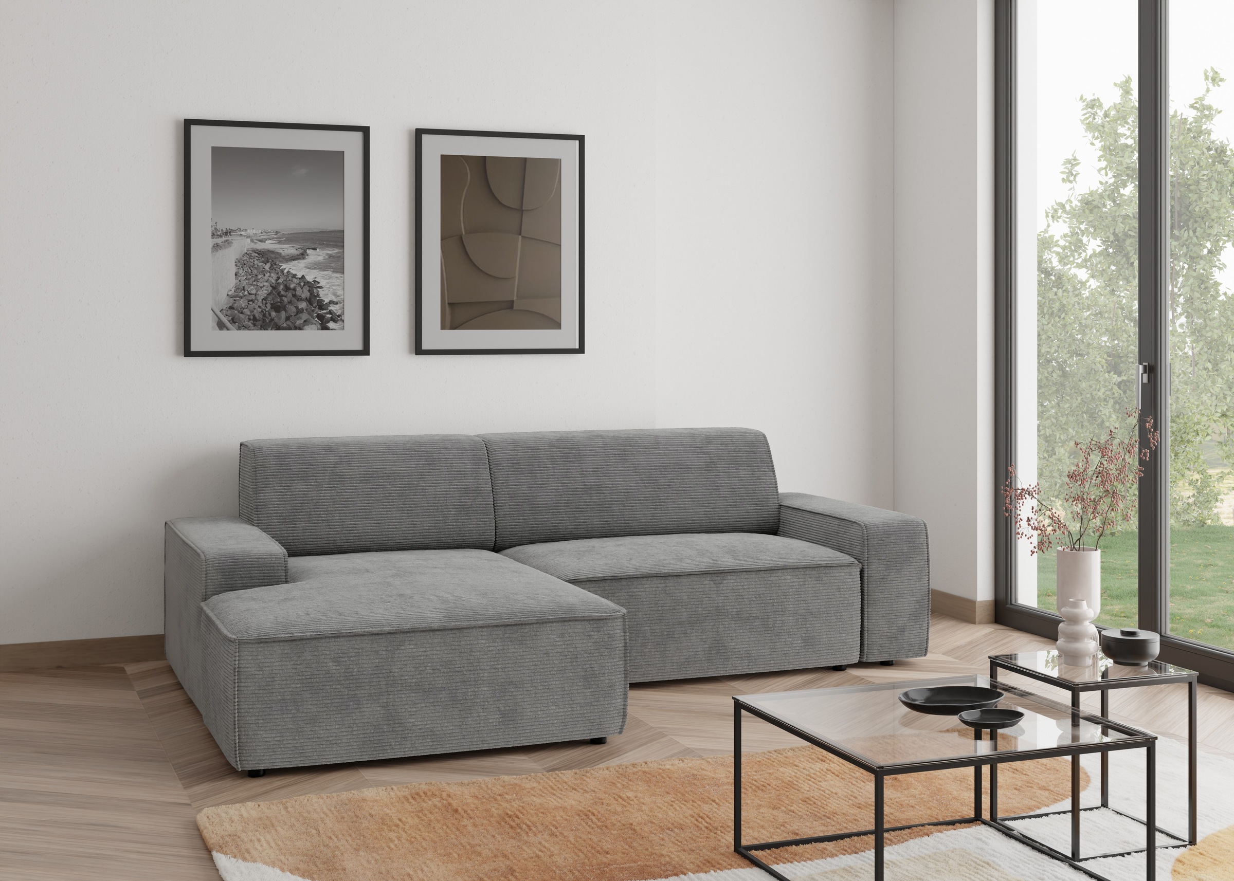 TRENDMANUFAKTUR Ecksofa »Graz, wahlweise mit Sitzvorschub und Bettkasten, L günstig online kaufen