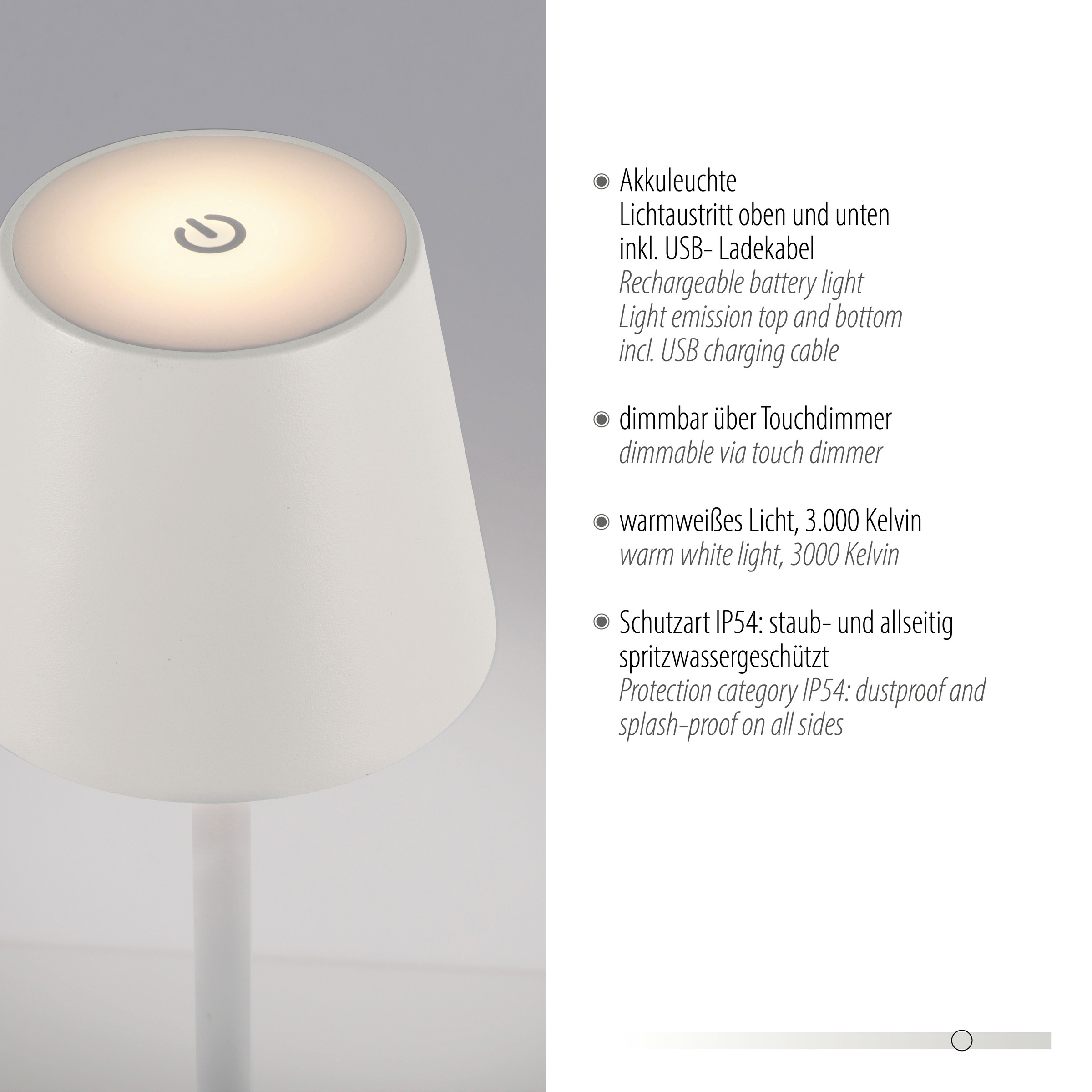 JUST LIGHT Stehlampe »EURIA«, 1 flammig, Leuchtmittel LED-Modul | LED fest integriert, Akkuleuchte