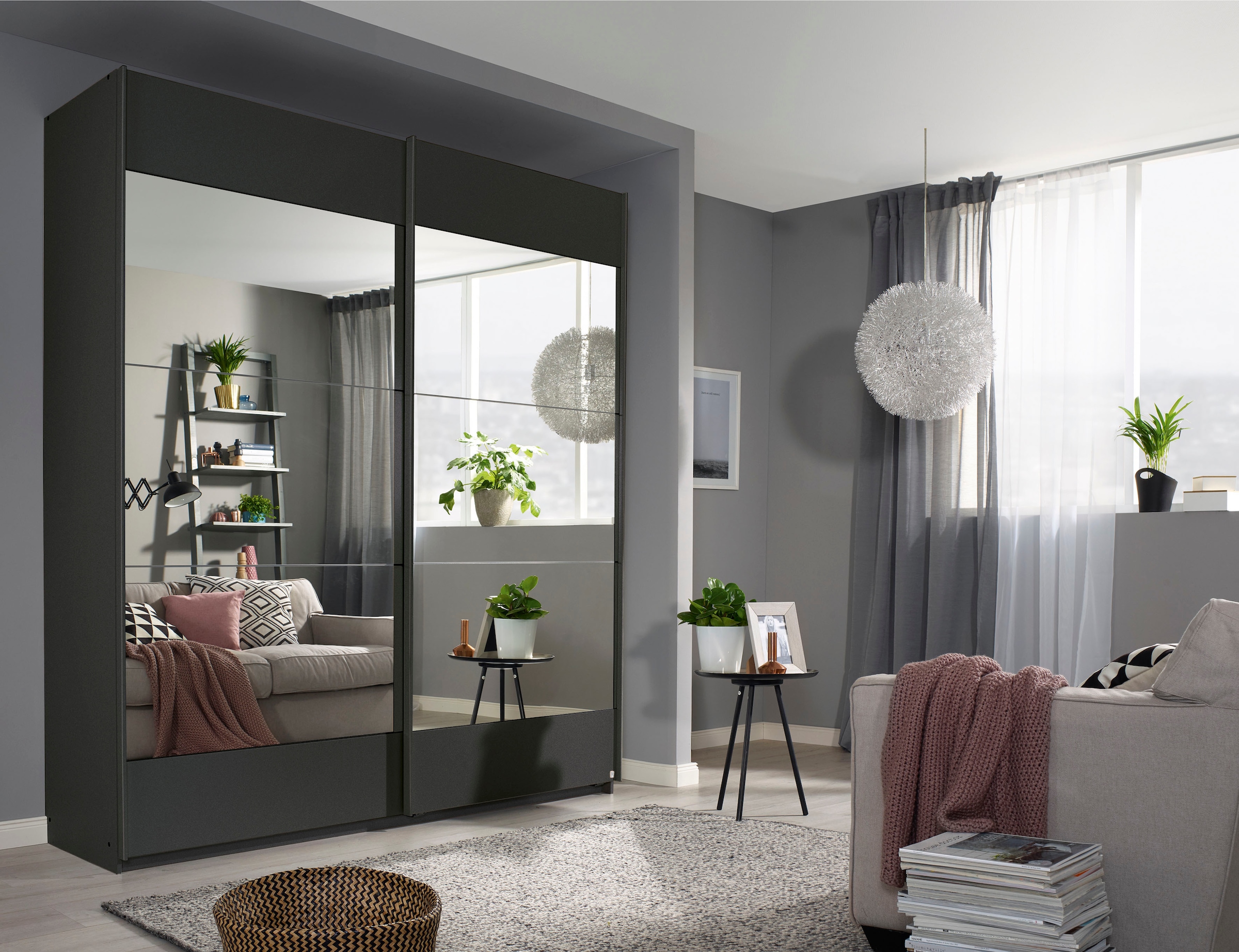 rauch Schwebetürenschrank »Kleiderschrank Schrank Garderobe Wäscheschrank Ankleide MALIBU« in 5 Breiten, Höhe 210 cm,  mit großflächigen Türen, großzügiger Stauraum MADE IN GERMANY