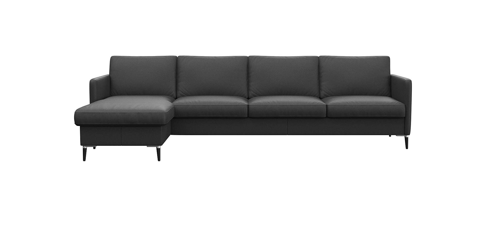 FLEXLUX Ecksofa »Fiore, L-Form«, schmale Armlehnen, Kaltschaum, Füße Alu+sc günstig online kaufen