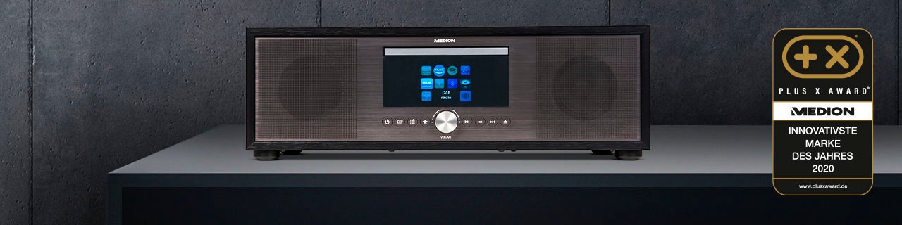 Medion® Internet-Radio »All-In-One Audio System LIFE® P-Serie«, (Bluetooth-LAN (Ethernet)-WLAN Internetradio-Digitalradio (DAB+)-UKW mit RDS-FM-Tuner 80 W)