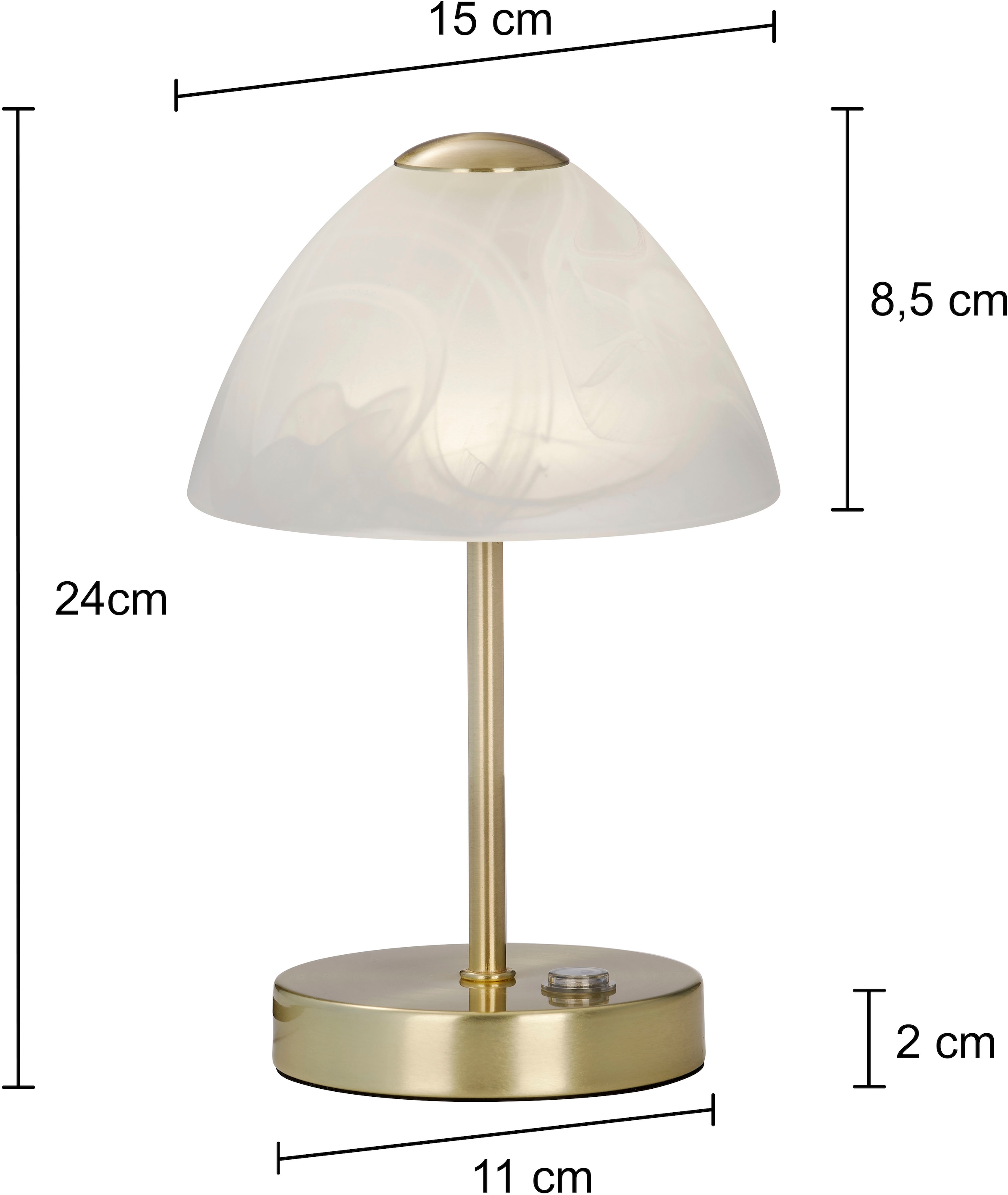 REALITY Leuchten LED Tischleuchte »Queen« LED-Board 1 Stk. Warmweiß Tischlampe mit 4 fach TOUCH-Dimmer in klassischem Design