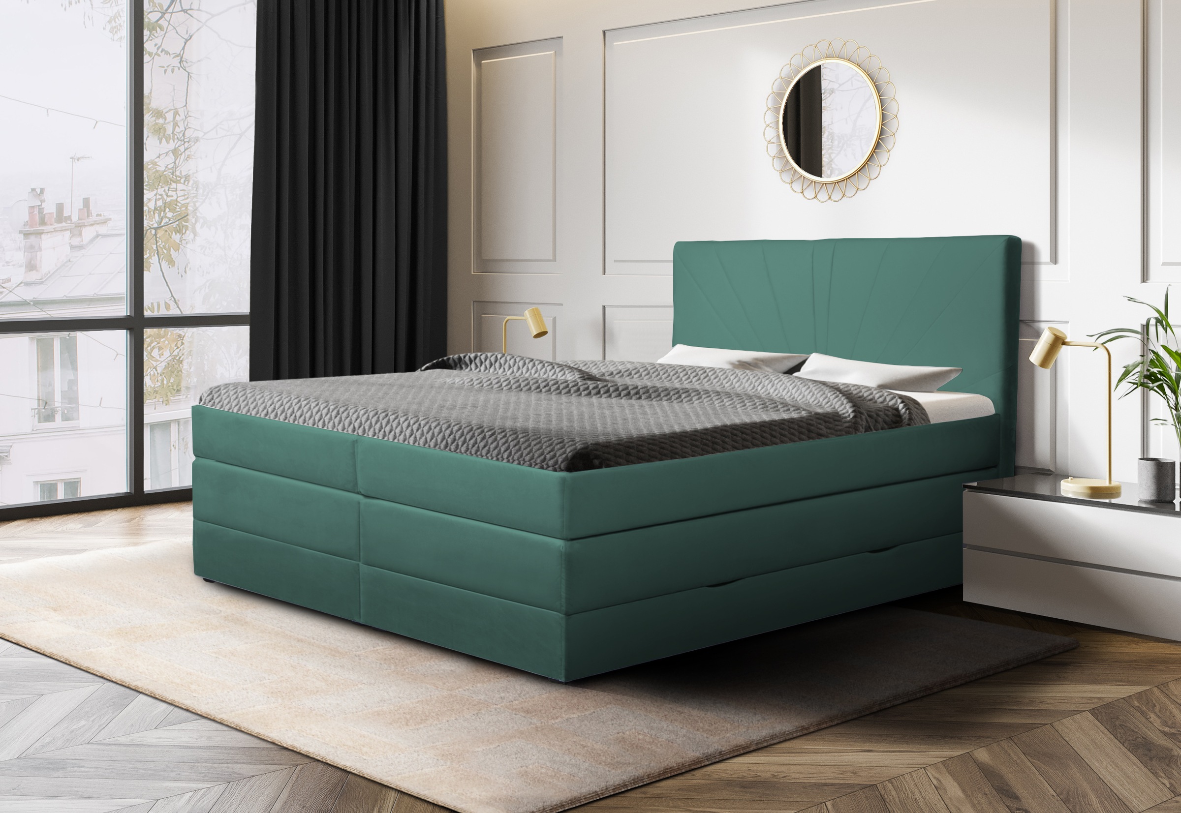 2. Bild von Leonique Boxspringbett »Rouen«, in 4 Breiten, 3 Härtegraden, incl. Topper und Bettkasten