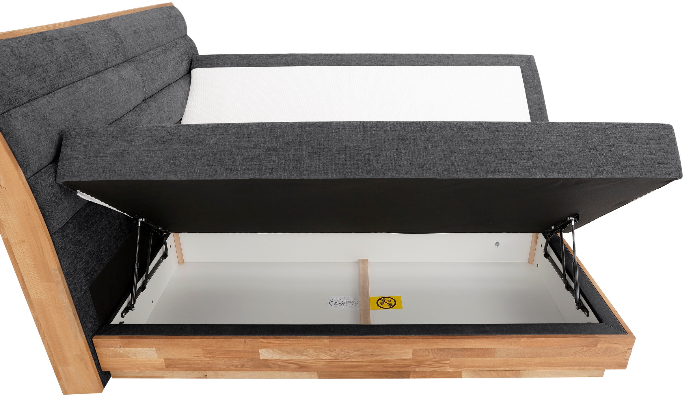 OTTO home Boxspringbett »JENNA in verschiedenen Farben und Breiten erhältlich« LED-Beleuchtung, mit zertifizierten, recycelten Bezugsstoffen