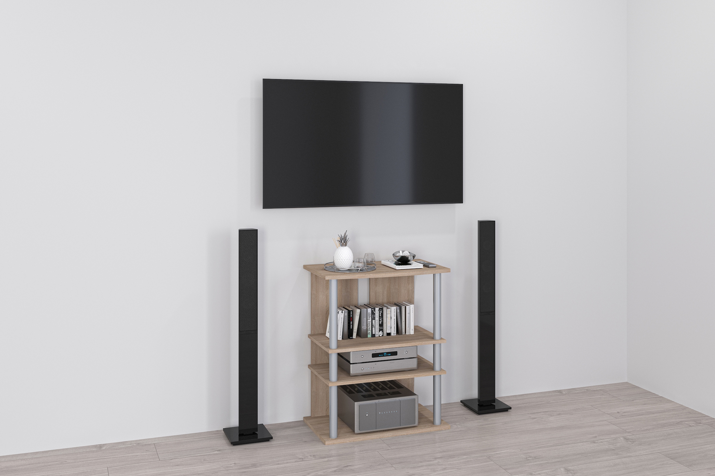 FMD Media-Regal »Variant«, Regal auf Rollen, Multimedia, TV, Hifi, 3 Böden, 65 cm breit