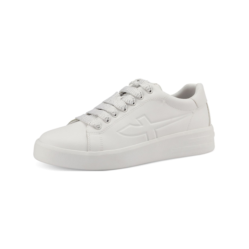 TAMARIS Sneaker »Sneaker Leder/Textil« Weiß/Weiß 38 38 Verschluss: Schnürung