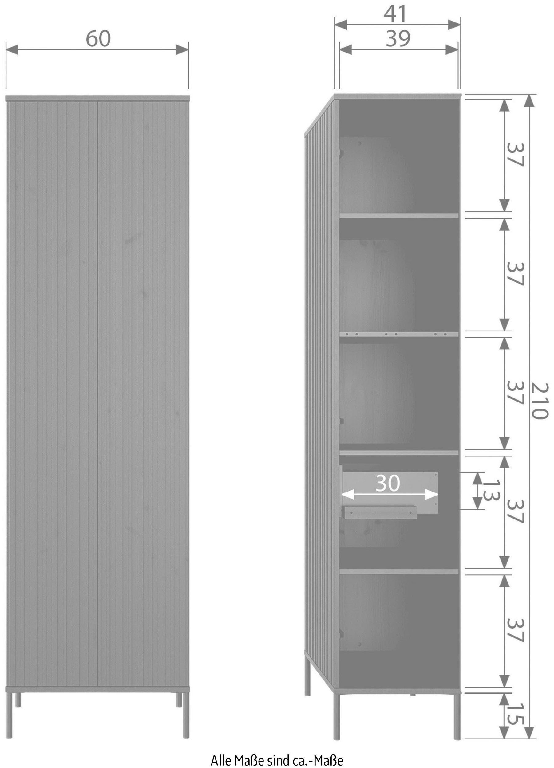 WOOOD Garderobenschrank »New Gravure, Mehrzweckschrank mit 5 Fächern«, mit grafischen Relieftüren, Breite 60 cm
