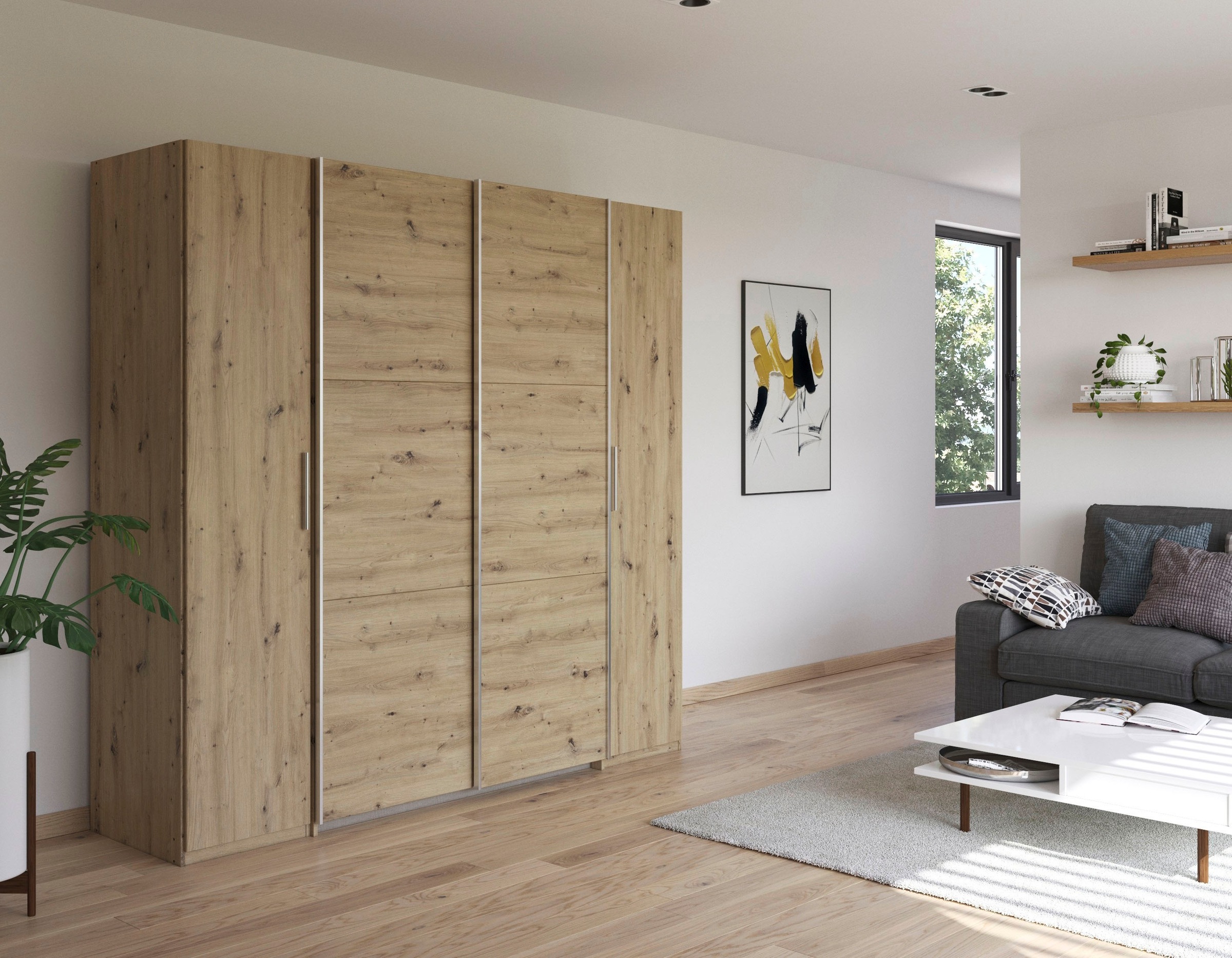 rauch Schwebetürenschrank »Kleiderschrank Drehtürenschrank Schrank Garderobe KRONACH TOPSELLER«, mit Dreh- und Schwebetüren und vielen Einlegeböden MADE IN GERMANY