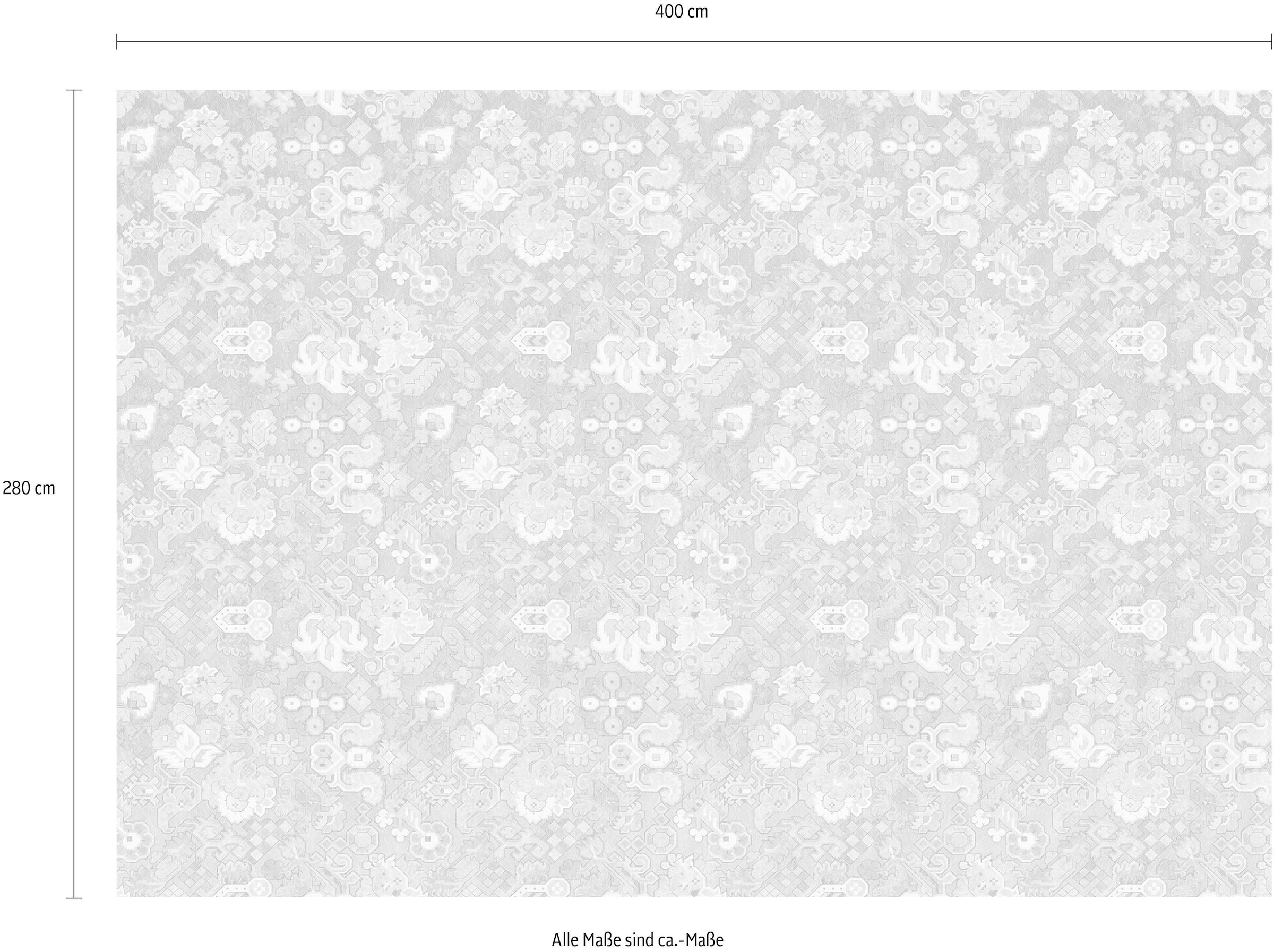 Komar Vliestapete »Digitaldruck Vlies - Fleurs d'Océan - Größe 400 x 280 cm«, bedruckt, Wohnzimmer, Schlafzimmer