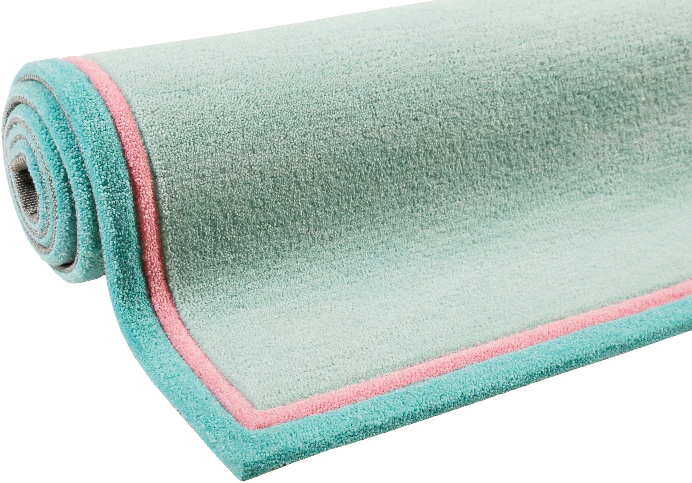 SMART KIDS Kinderteppich »Happy me!« rechteckig 9 mm Höhe Regenbogen Blume, Konturenschnitt