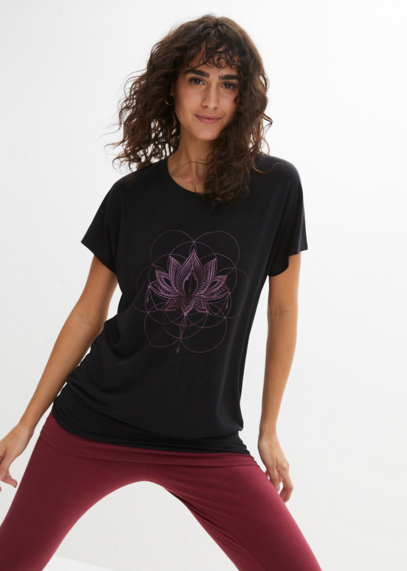 bonprix T-Shirt »Sport-Shirt, Loose Fit« Oversize Passform, Loose Fit, breites Bündchen