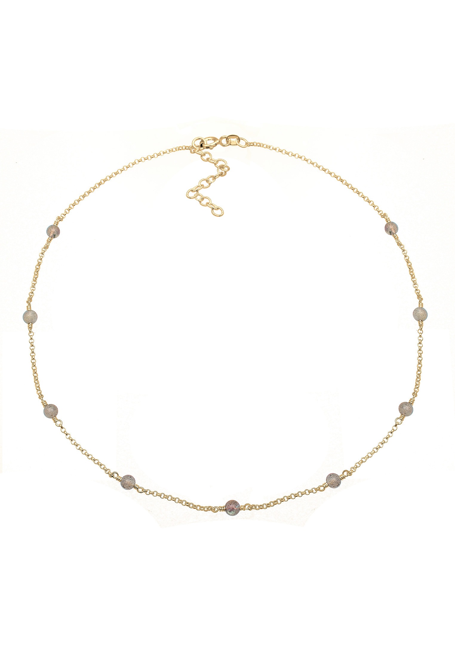 Elli Collier »Choker Labradorit Grau 925 Sterling Silber Gold-plated«