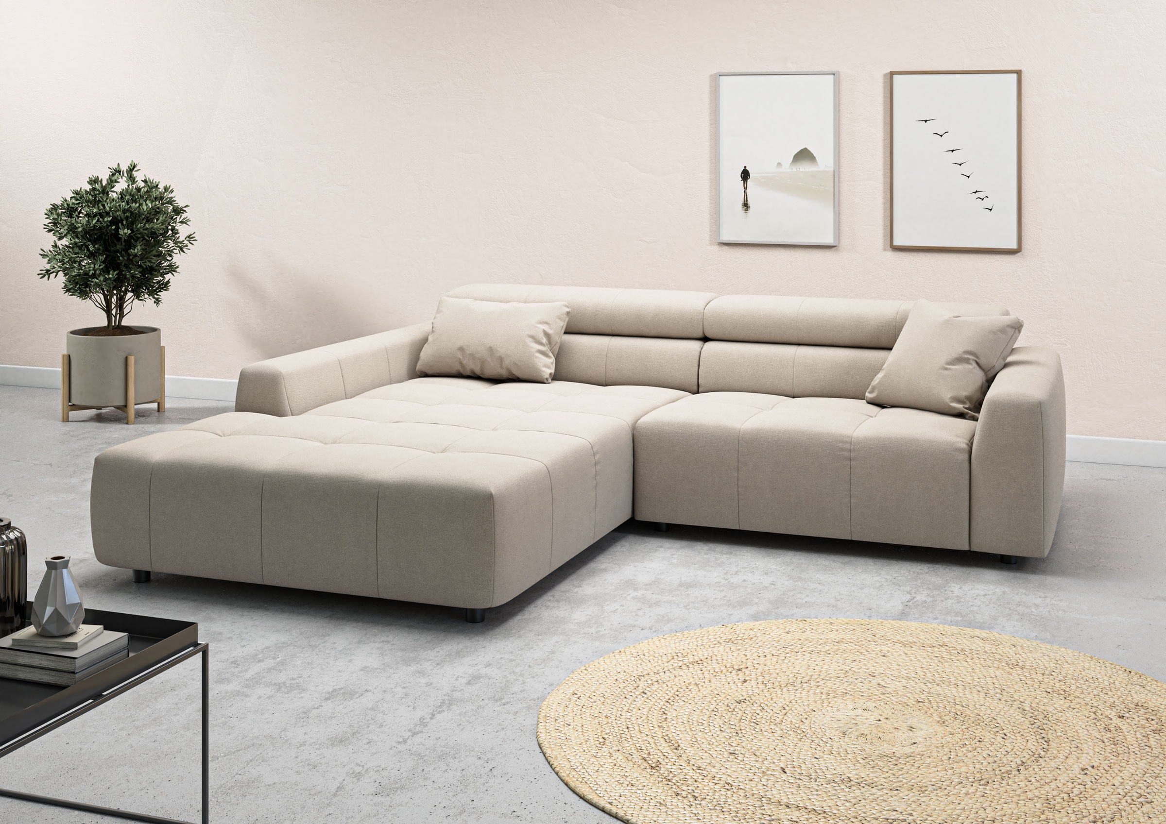 3C Candy Ecksofa Denver auch mit Cord- und Easy care-Bezug, Kopfteilverstel günstig online kaufen