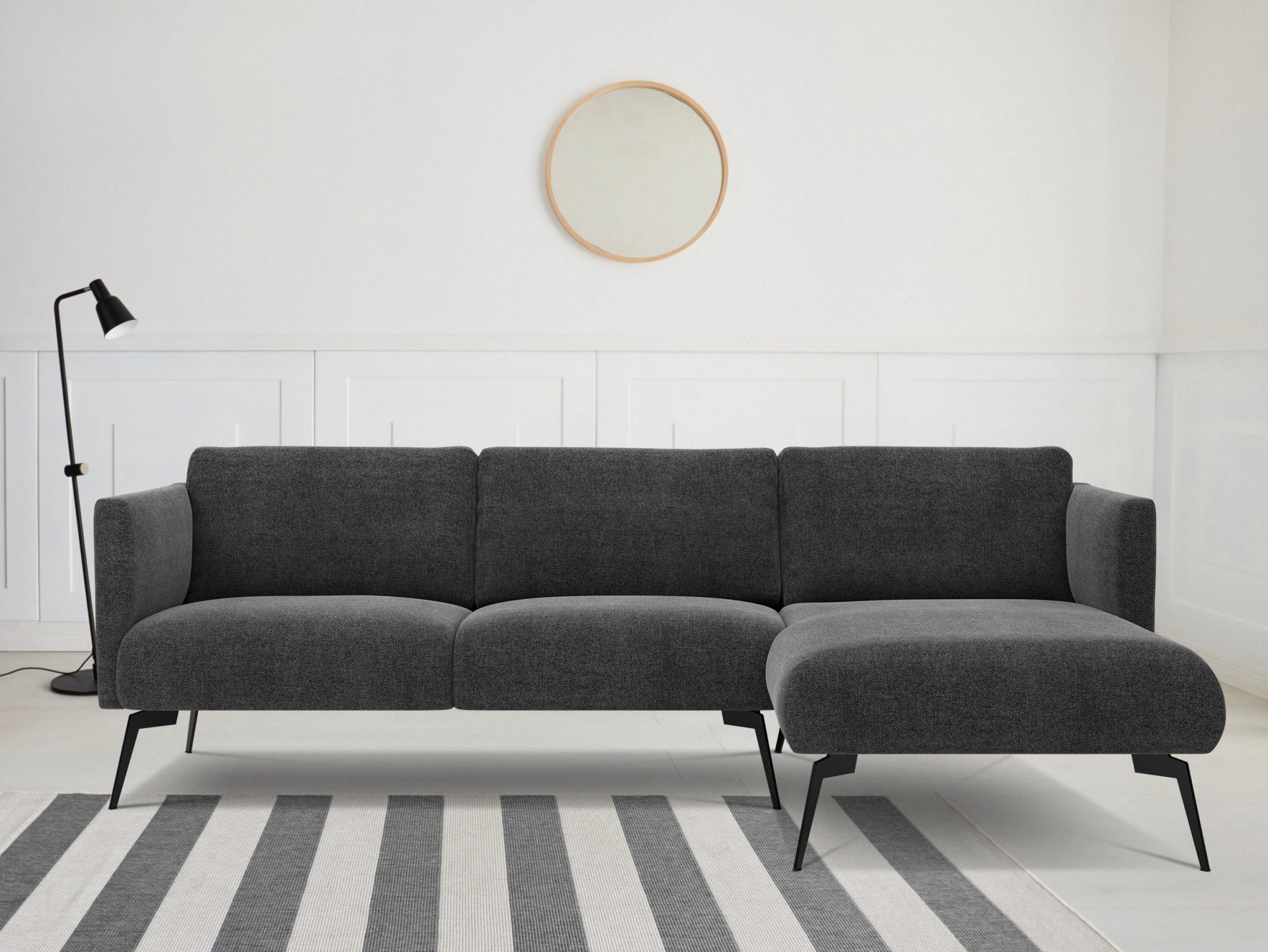 andas Ecksofa "Horna, L-Form,", mit schwarzen Metallbeinen günstig online kaufen