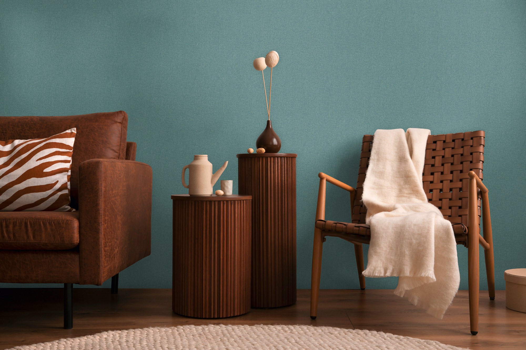 CosmoLiving by Cosmopolitan Vliestapete »Metallic Weave – Struktur-Unitapete« matt strukturiert Elegante Struktur-Vliestapete mit Metallic-Effekt