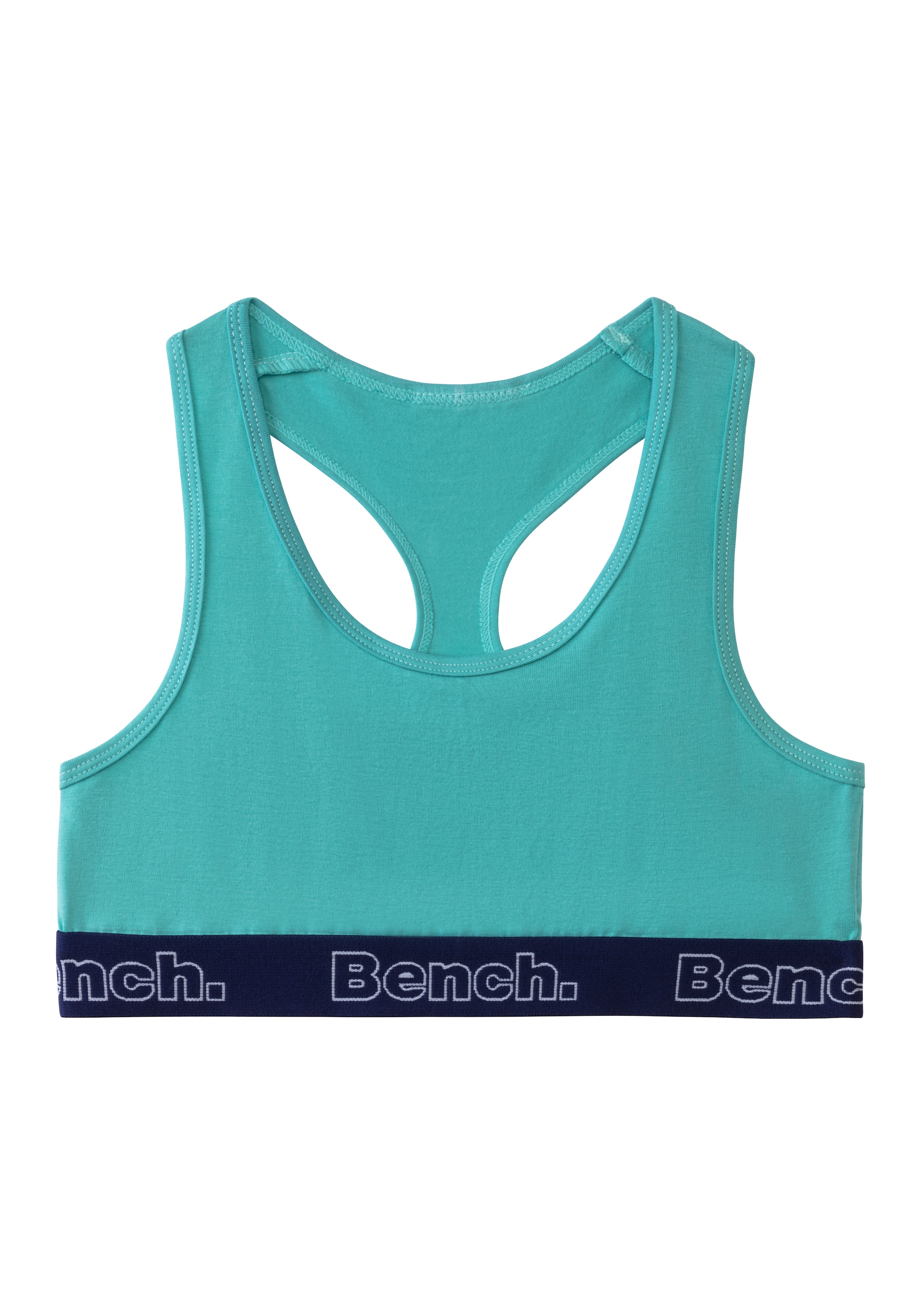 Bench. Bustier Packung, 3 mit kontrastfarbigem Bündchen und Racerback