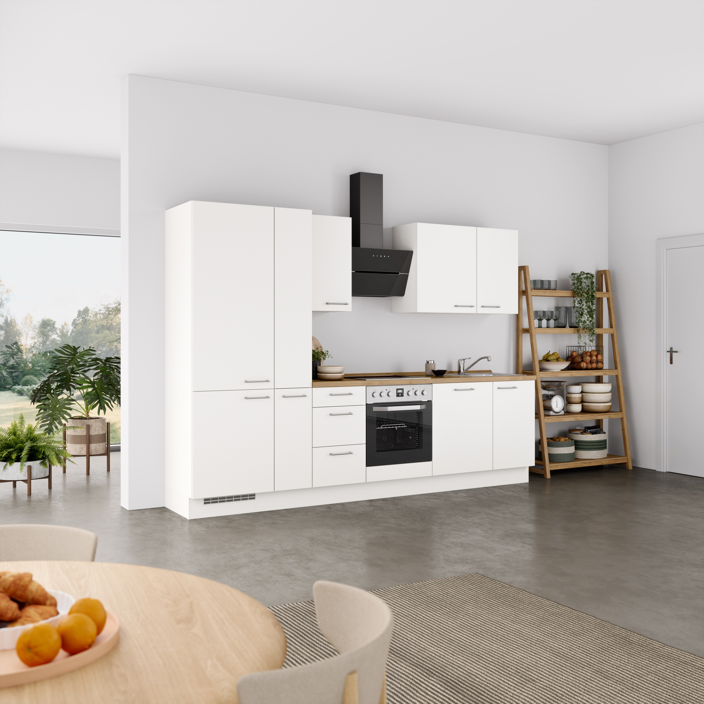 nobilia® Küchenzeile »"Laser II"«, vormontiert, Ausrichtung wählbar, Breite 300 cm, wahlw. mit E-Geräten