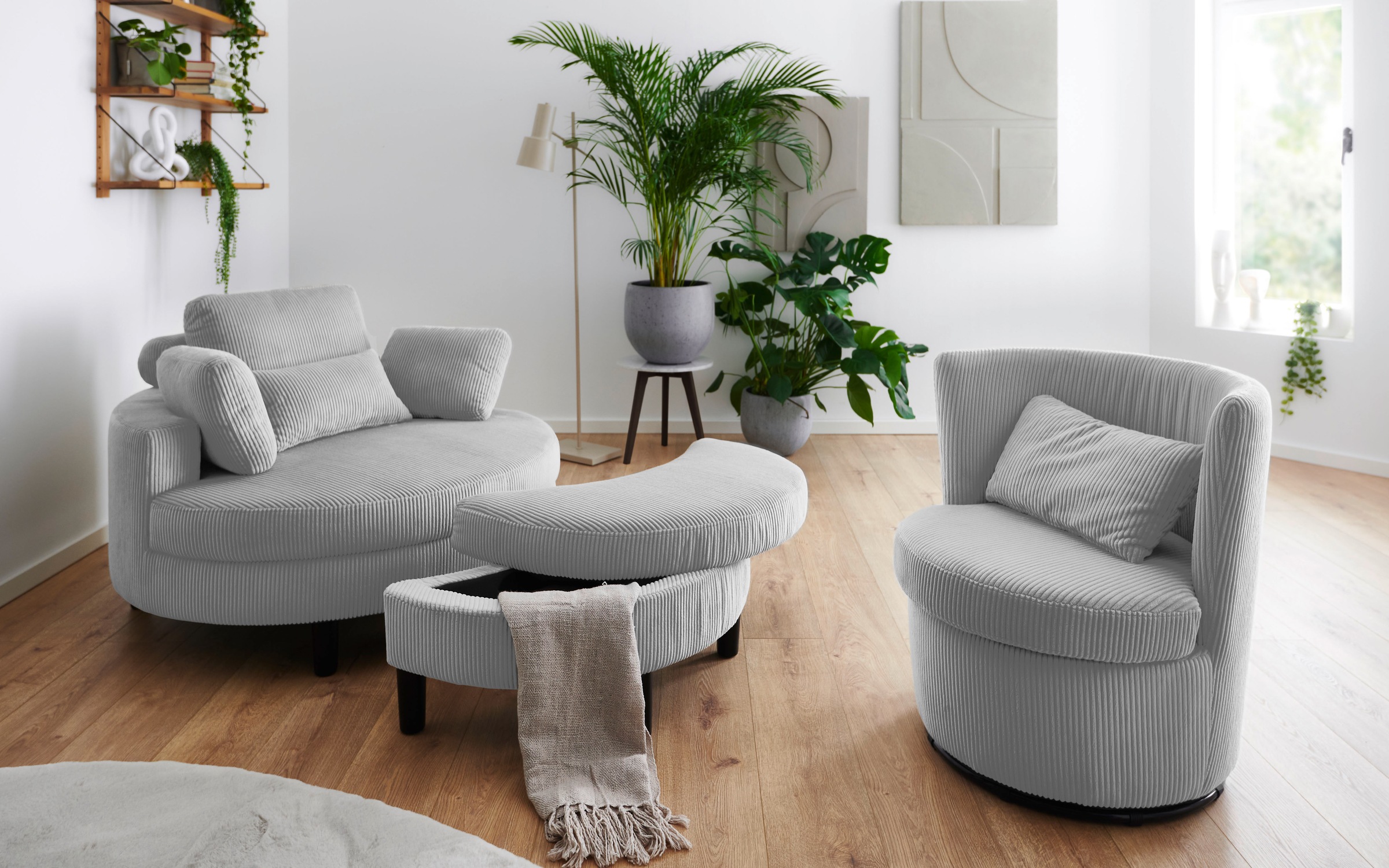 ATLANTIC home collection Drehsessel »Keno«, 360-Grad drehbarer Cordsessel, günstig online kaufen