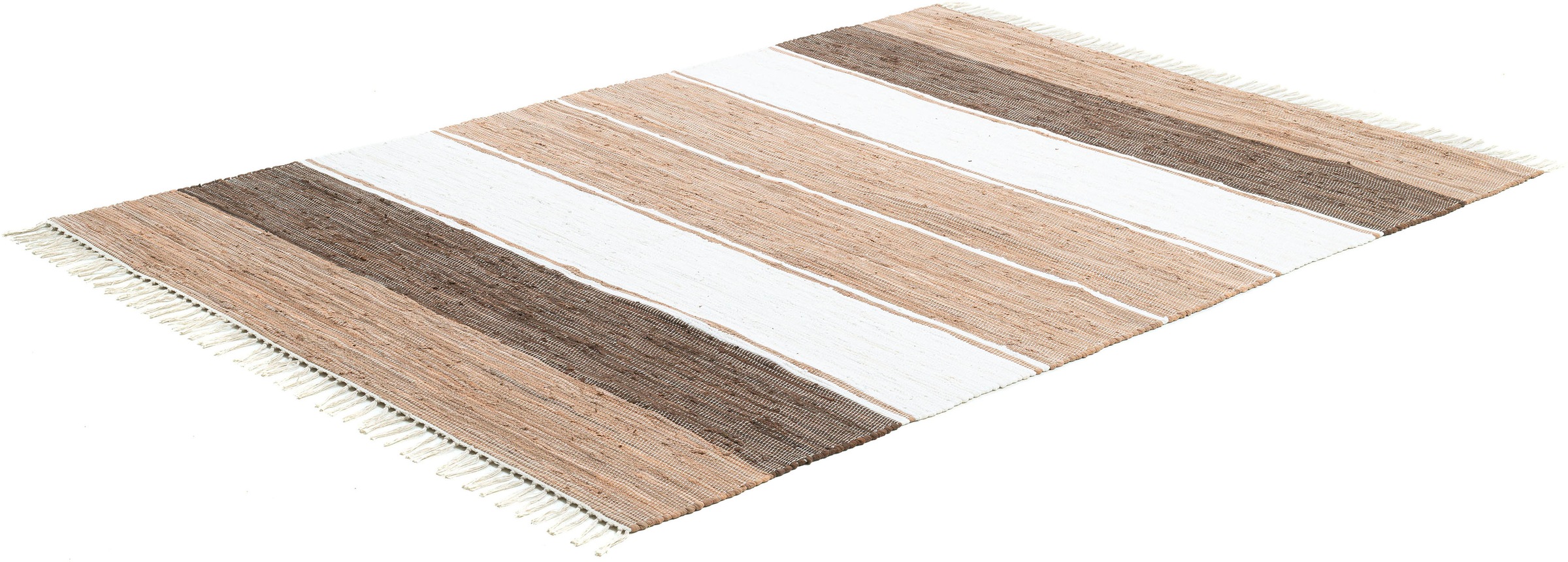 THEKO Teppich »Stripe Cotton, handgewebt«, rechteckig, 5 mm Höhe, Flachgewe günstig online kaufen