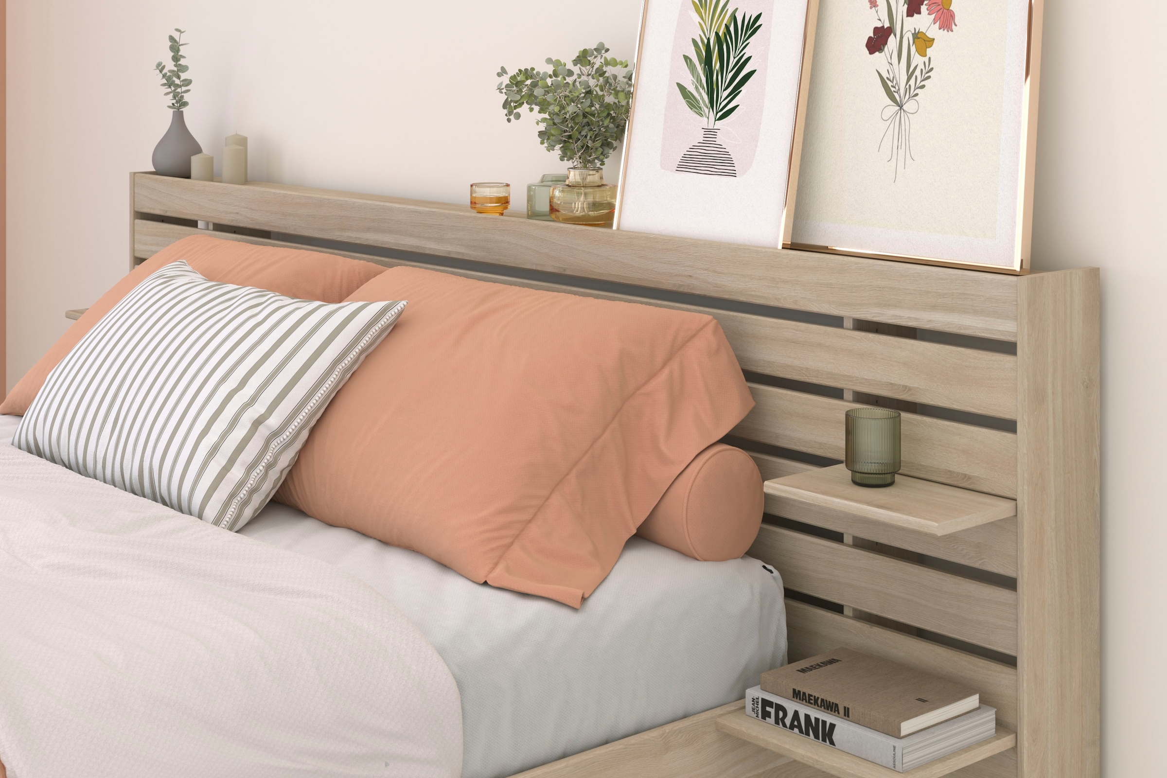 Parisot Schlafzimmer-Set, (4 tlg.), viel Stauraum, schöne Optik, Einsätze an Schrank und Kommode drehbar