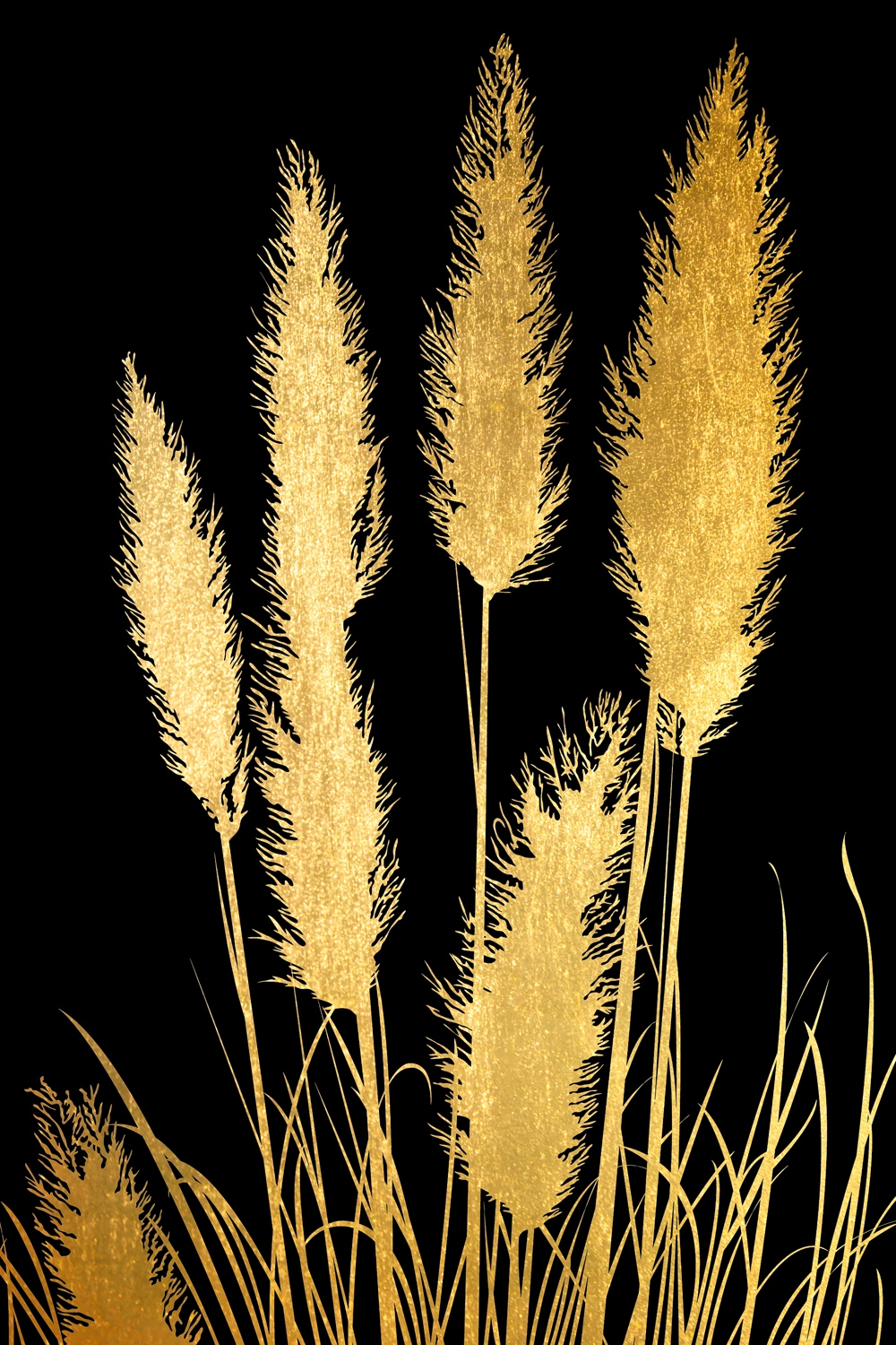 Leonique Acrylglasbild "Pampas Gras - Acrylbilder mit Blattgold veredelt", günstig online kaufen