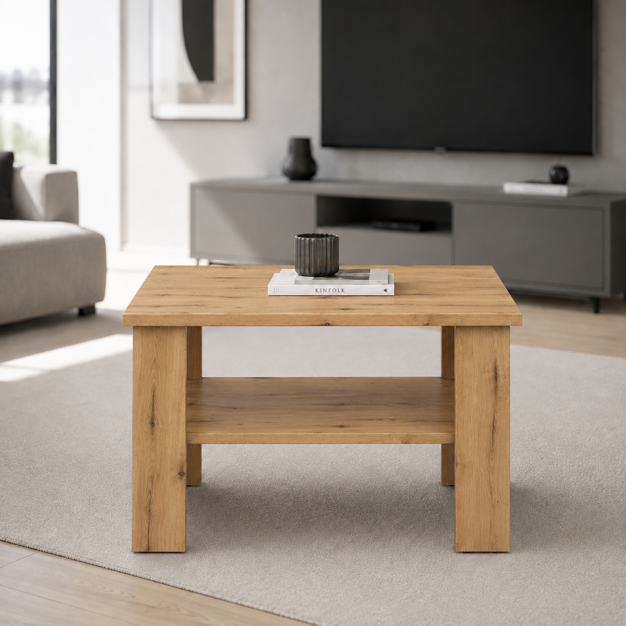 OTTO home Couchtisch »CT 2 Wohnzimmertisch, Sofatisch, Beistelltisch, Kaffeetisch« Mit Ablage, quadratisch/rechteckig, weiß Hochglanz oder Sonoma-Dekor