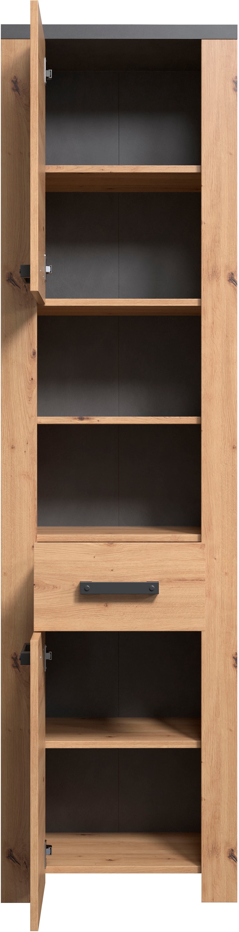 Home affaire Hochschrank »Ambres«, (1 St.), Badschrank in matter Echtholzoptik - Maße (B/T/H) 53/35/196 cm