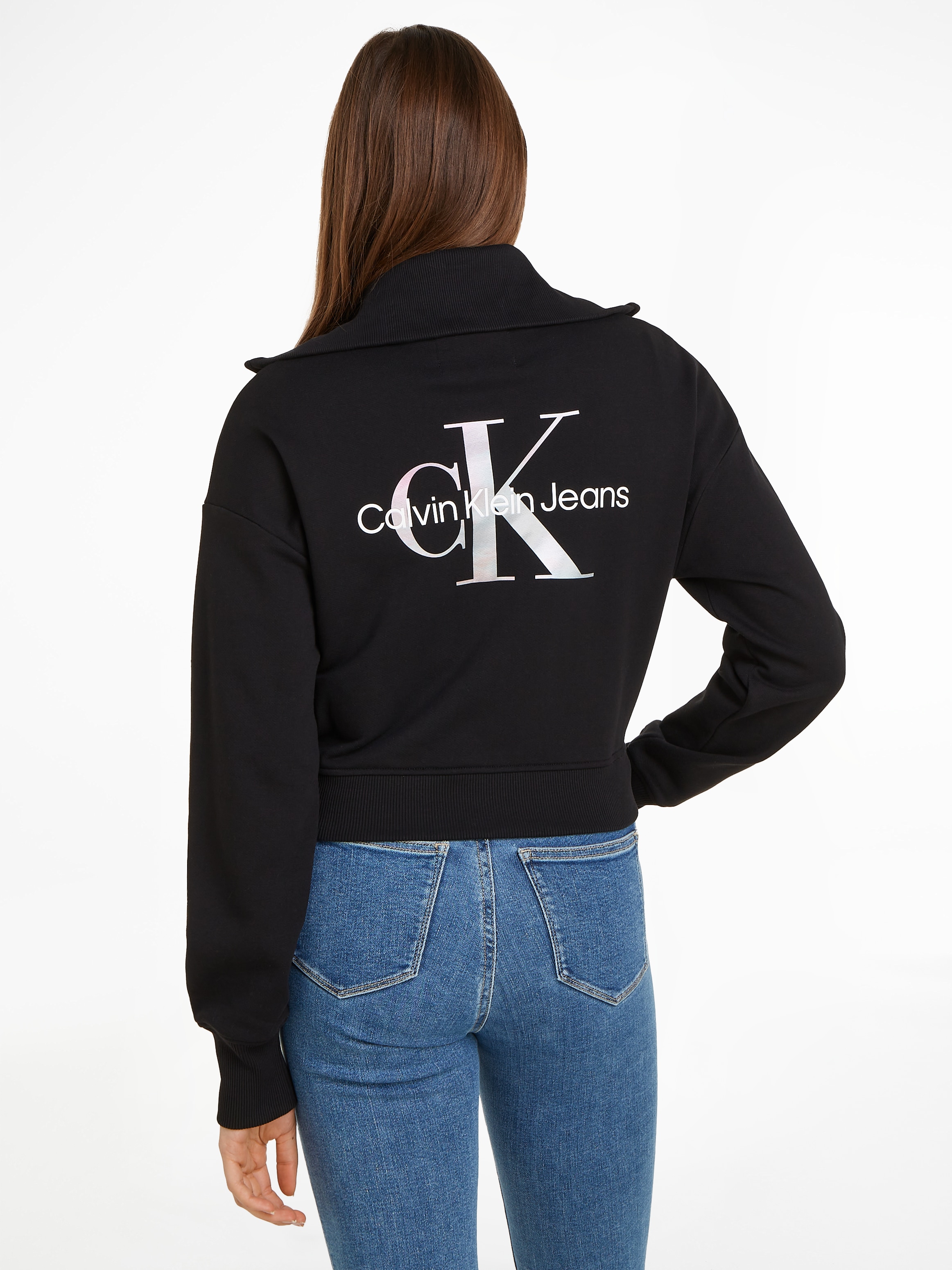Calvin Klein Jeans Sweatjacke »DIFFUSED MONOLOGO ZIP-THROUGH«, mit Logoschriftzug