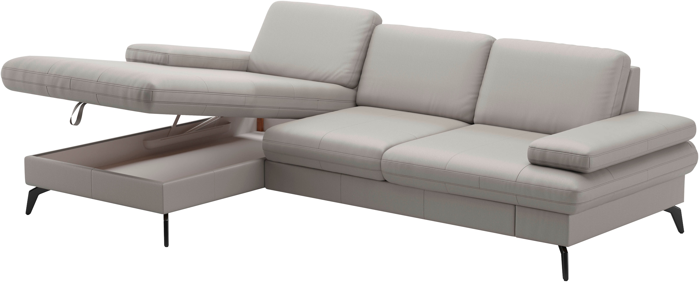 sit&more Ecksofa »Morris L-Form, inkl. Sitztiefenverstellung«, wahlweise mit Armteilverstellung, Bettfunktion & Bettkasten