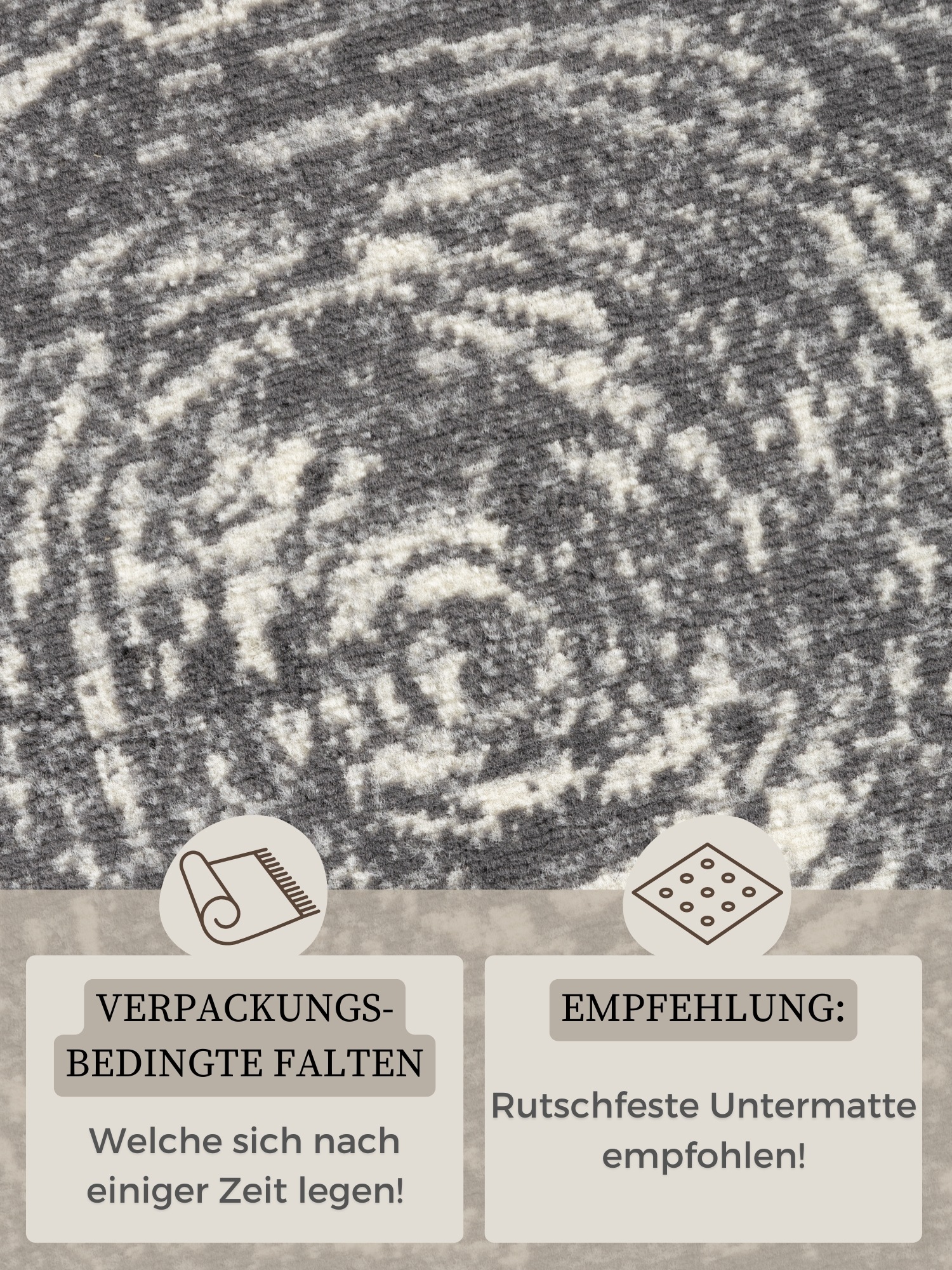 HANSE Home Teppich »Cavallo«, rund, 9 mm Höhe, Wohnzimmer, Schlafzimmer, Flur, Kurzflor, meliert, Vintage, weich