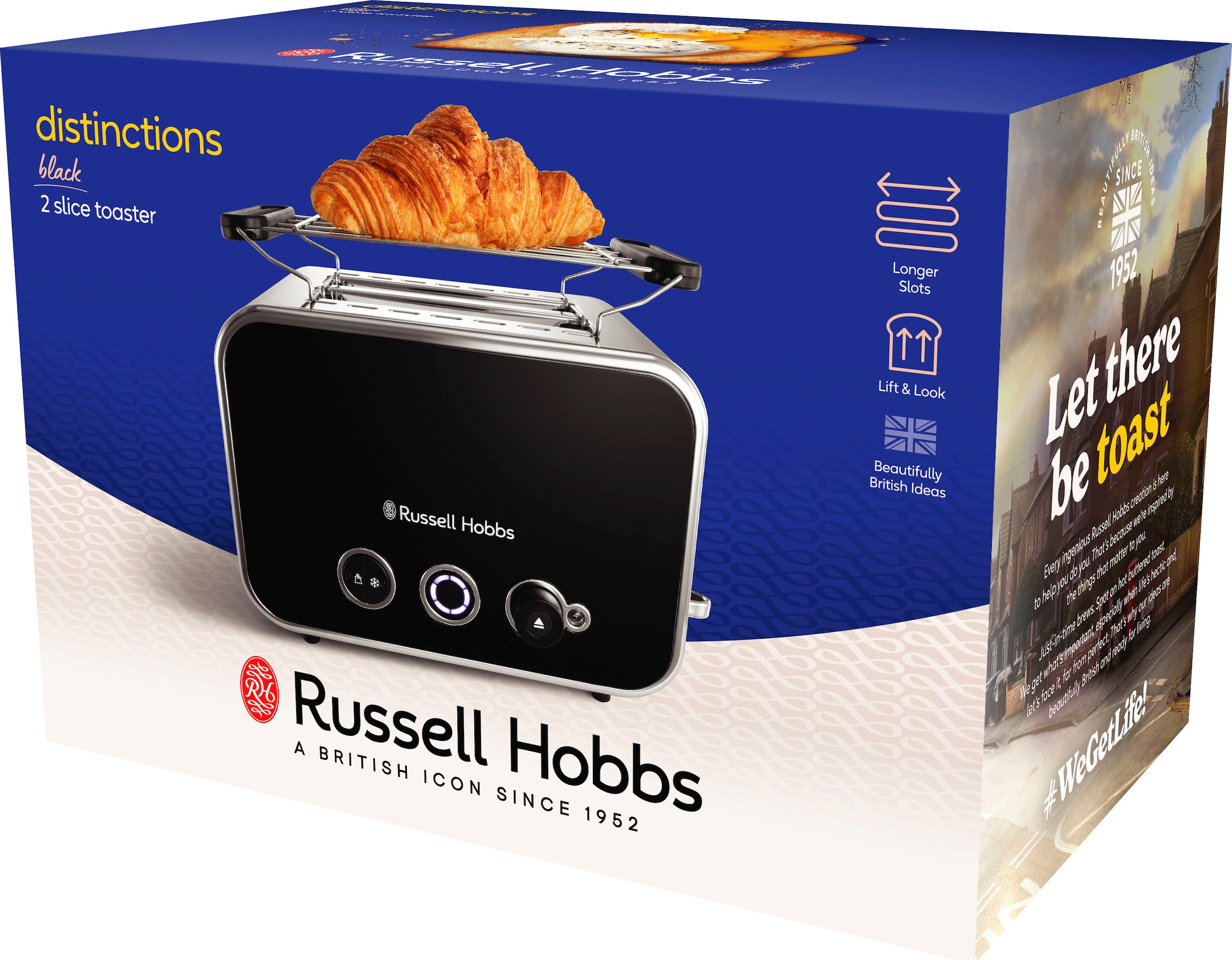 RUSSELL HOBBS Toaster »Distinctions Schwarz 26430-56«, 2 kurze Schlitze, für 2 Scheiben, 1600 W