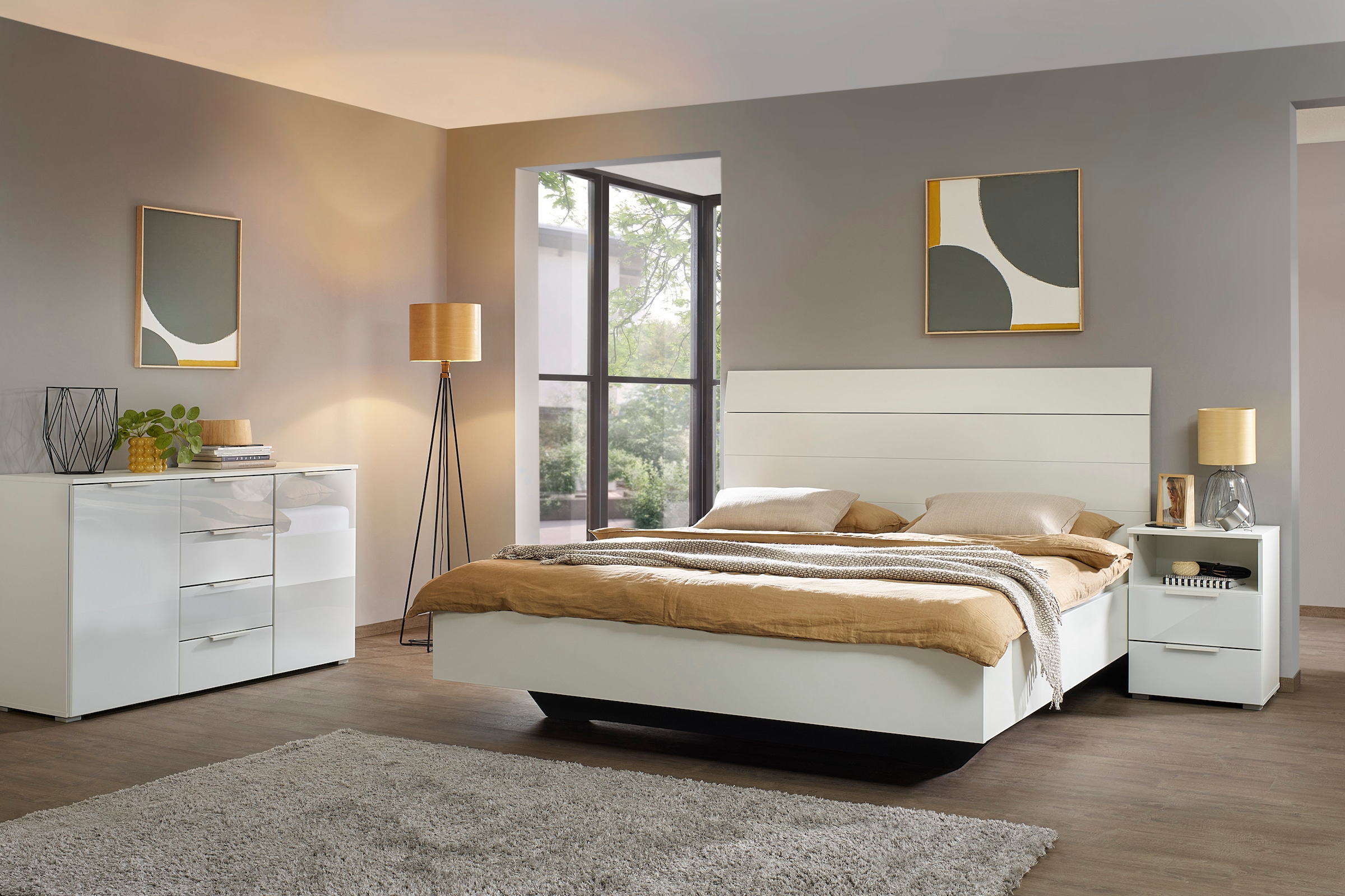 rauch Schubkastenkommode »Sideboard Kommode Kombikommode KOLUNA mit Glasfront«, mit 4 Schubkästen und 2 Türen sowie Metallgriffen MADE IN GERMANY