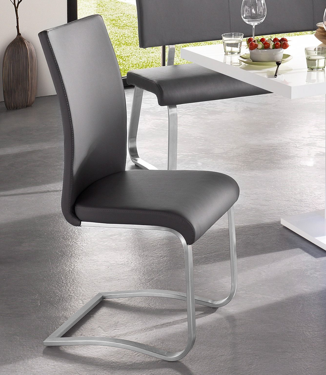 MCA furniture 2 »Arco«, Echtlederbezug, bestellen (Set), Kg belastbar 130 Stuhl mit St., Rechnung Leder, bis Freischwinger auf