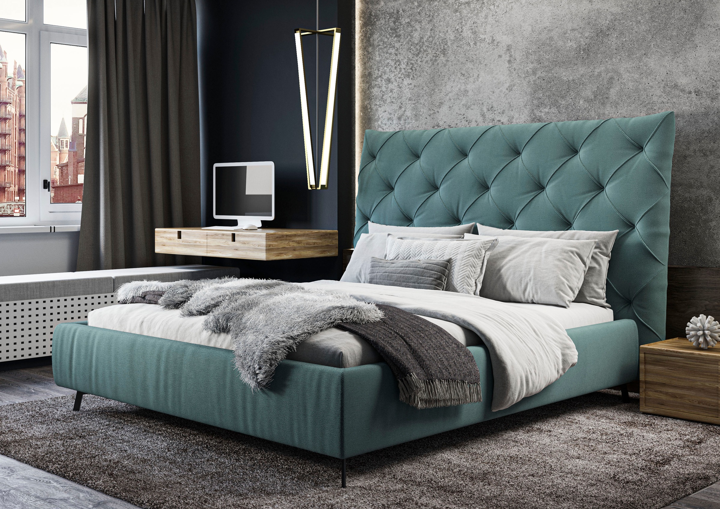 Home affaire Polsterbett »Maxime, in 4 Breiten bis 200cm, auch in Leder« Ko günstig online kaufen