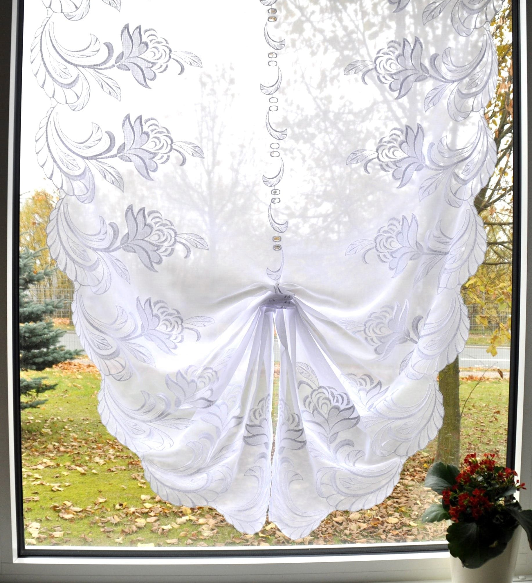 und Hochraff, Weckbrodt Gardine, St.), Voile, bestellen schnell »Selina«, bequem transparent, bestickt, (1 Raffung Stickerei, Scheibengardine