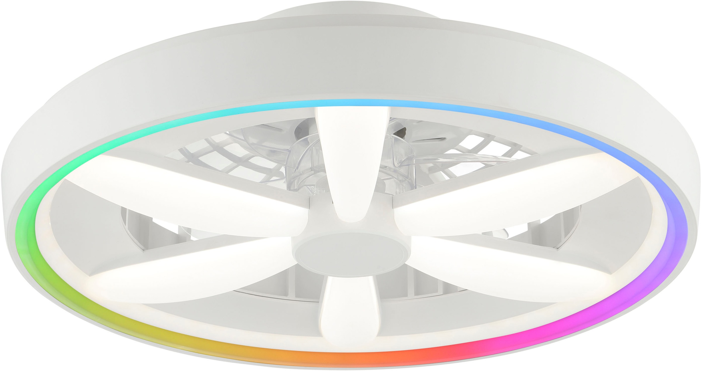 Hanseatic LED Deckenleuchte »DLV2205«, 1 flammig, Leuchtmittel LED-Modul | LED fest integriert, LED Ventilator, Ø 48 cm, 6400 lm, dimmbar, Fernbedienung, weiß
