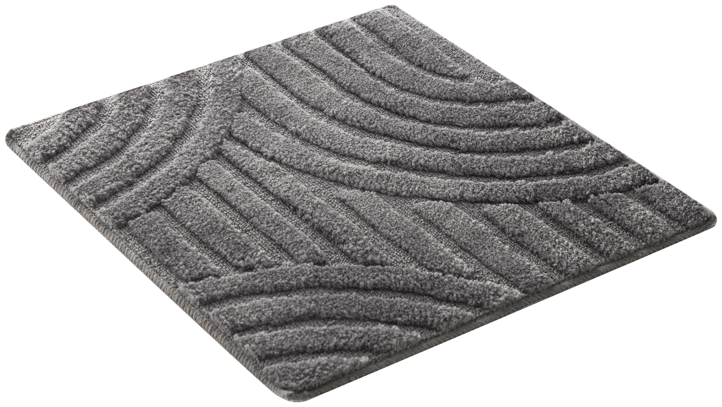 my home Badematte »Regona Scandi, Badvorleger, Badezimmer Teppich, Duschvorleger«, rutschhemmend beschichtet, strapazierfähig, Badteppich, Uni Farben, Hoch-Tief-Effekt, modernes Muster, Zen